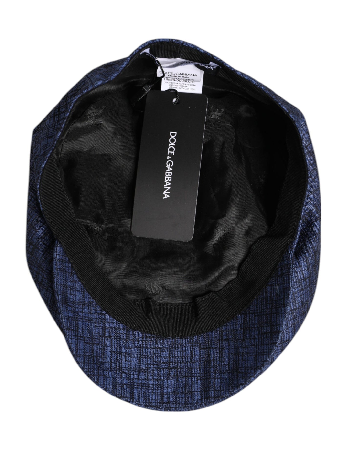 Dolce & Gabbana Blue Cotton Stretch Newsboy Hat Dolce & Gabbana