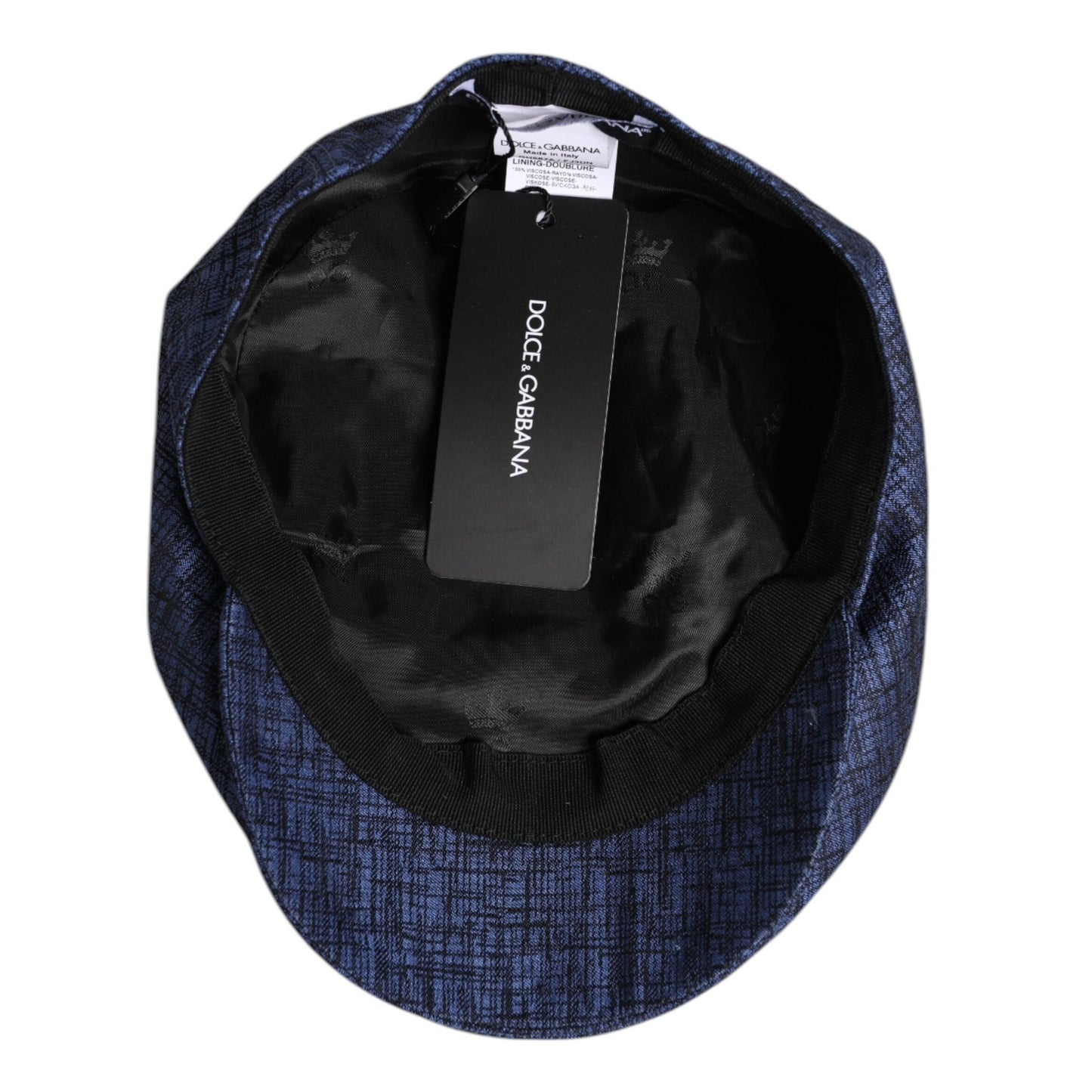 Dolce & Gabbana Blue Cotton Stretch Newsboy Hat