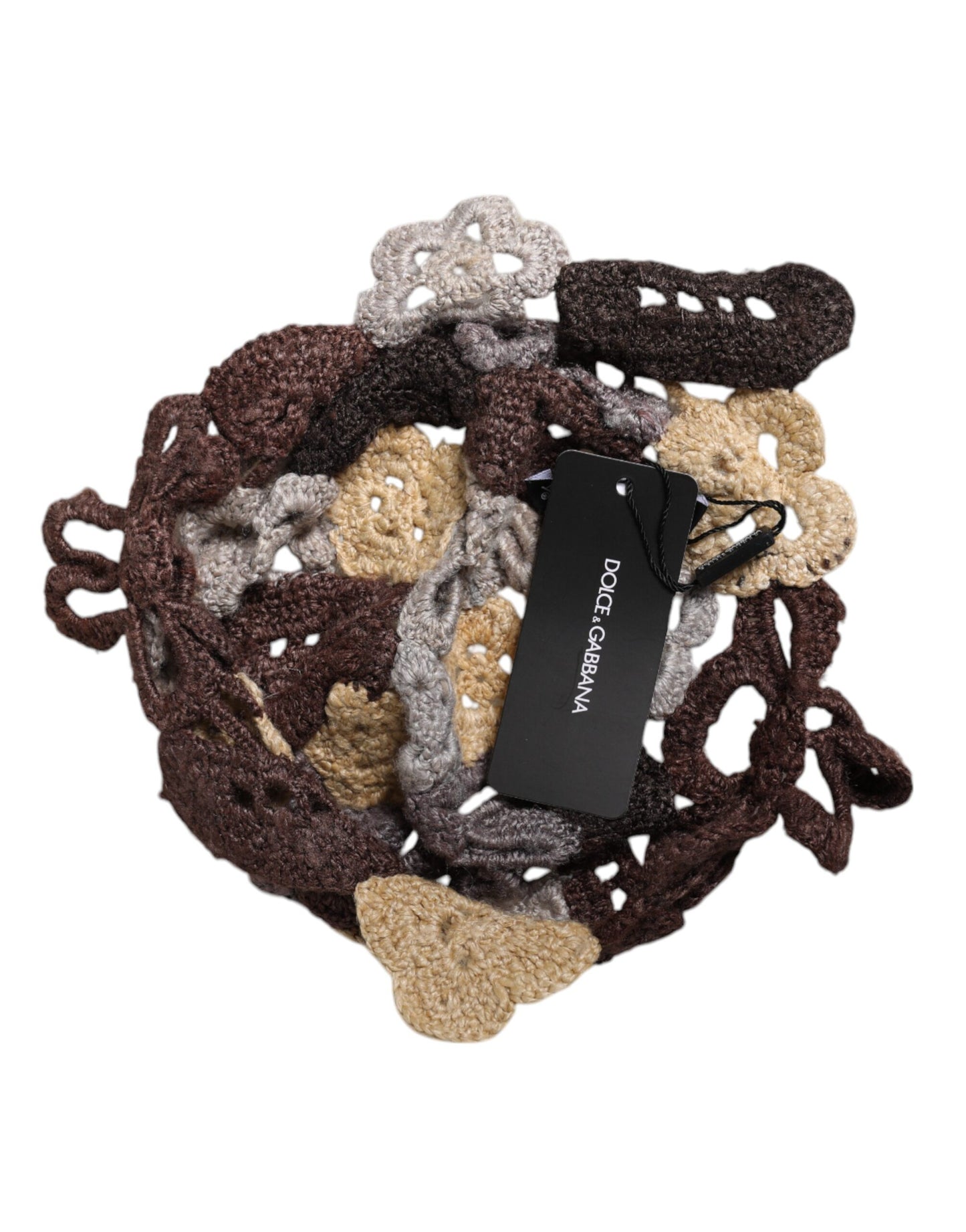 Dolce & Gabbana Multicolor Floral Silk Crochet Beanie Hat Dolce & Gabbana
