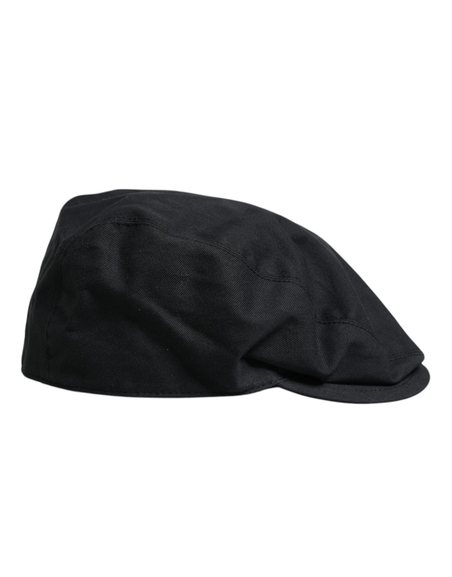 Dolce & Gabbana Black Cotton Newsboy Capello Cabbie Hat Dolce & Gabbana