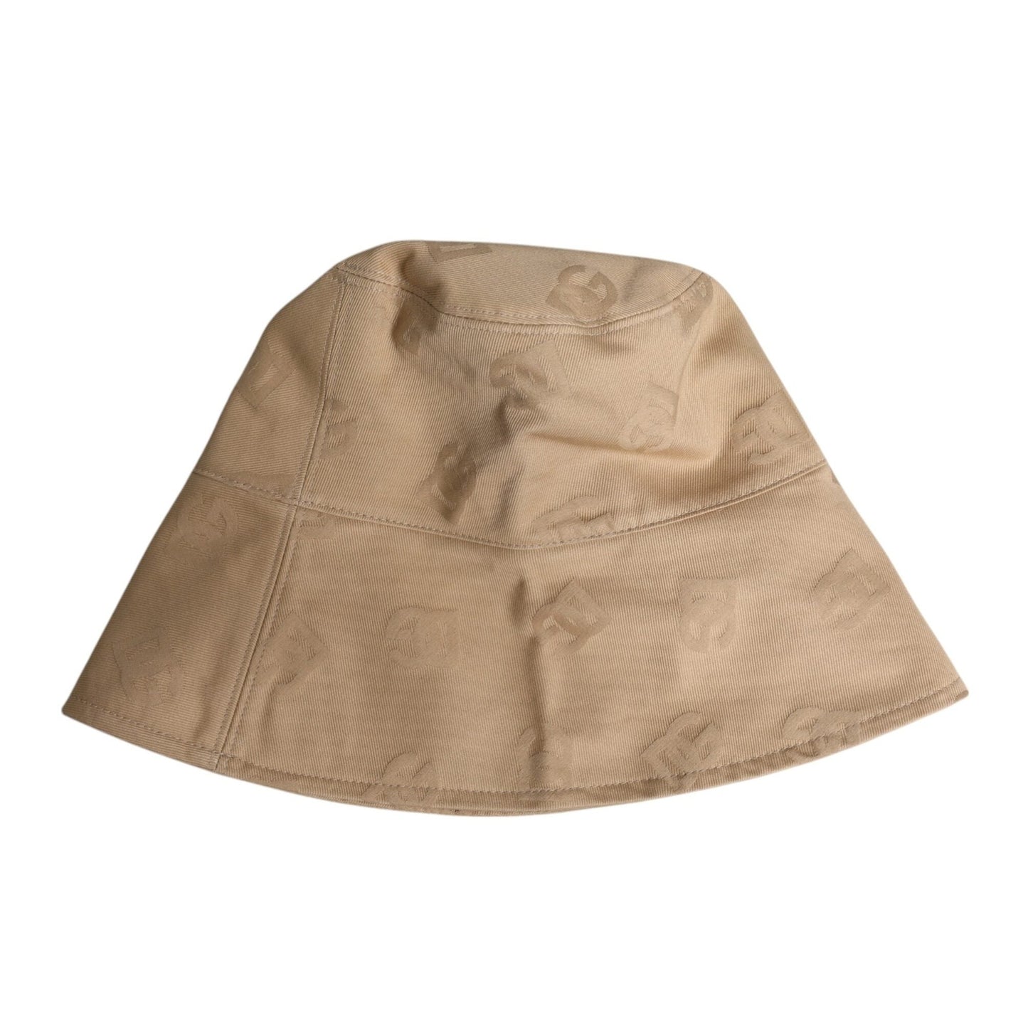 Dolce & Gabbana Beige Logo Monogram Cotton Bucket Cap