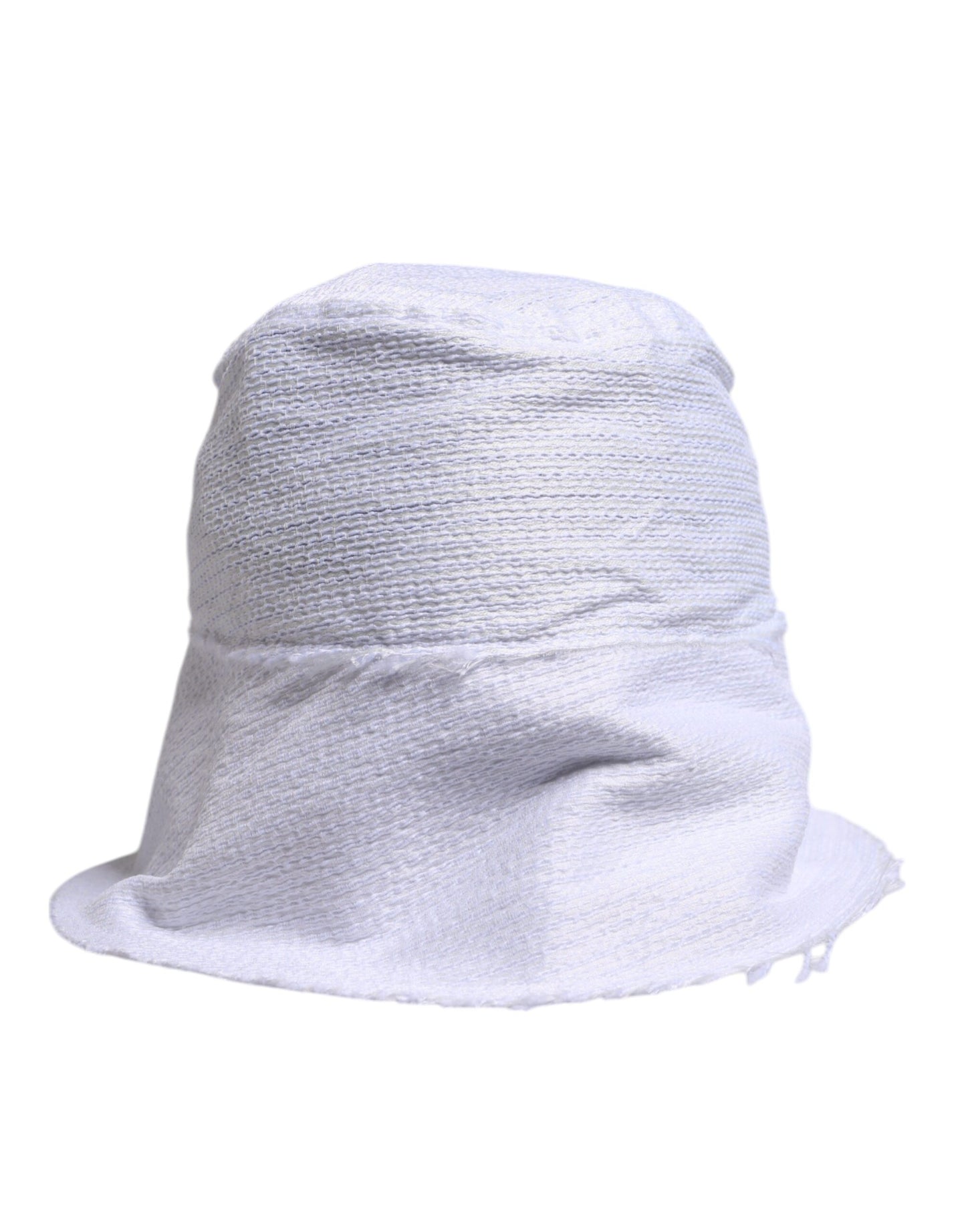 Dolce & Gabbana White Polyester Wide Brim Bucket Hat Dolce & Gabbana