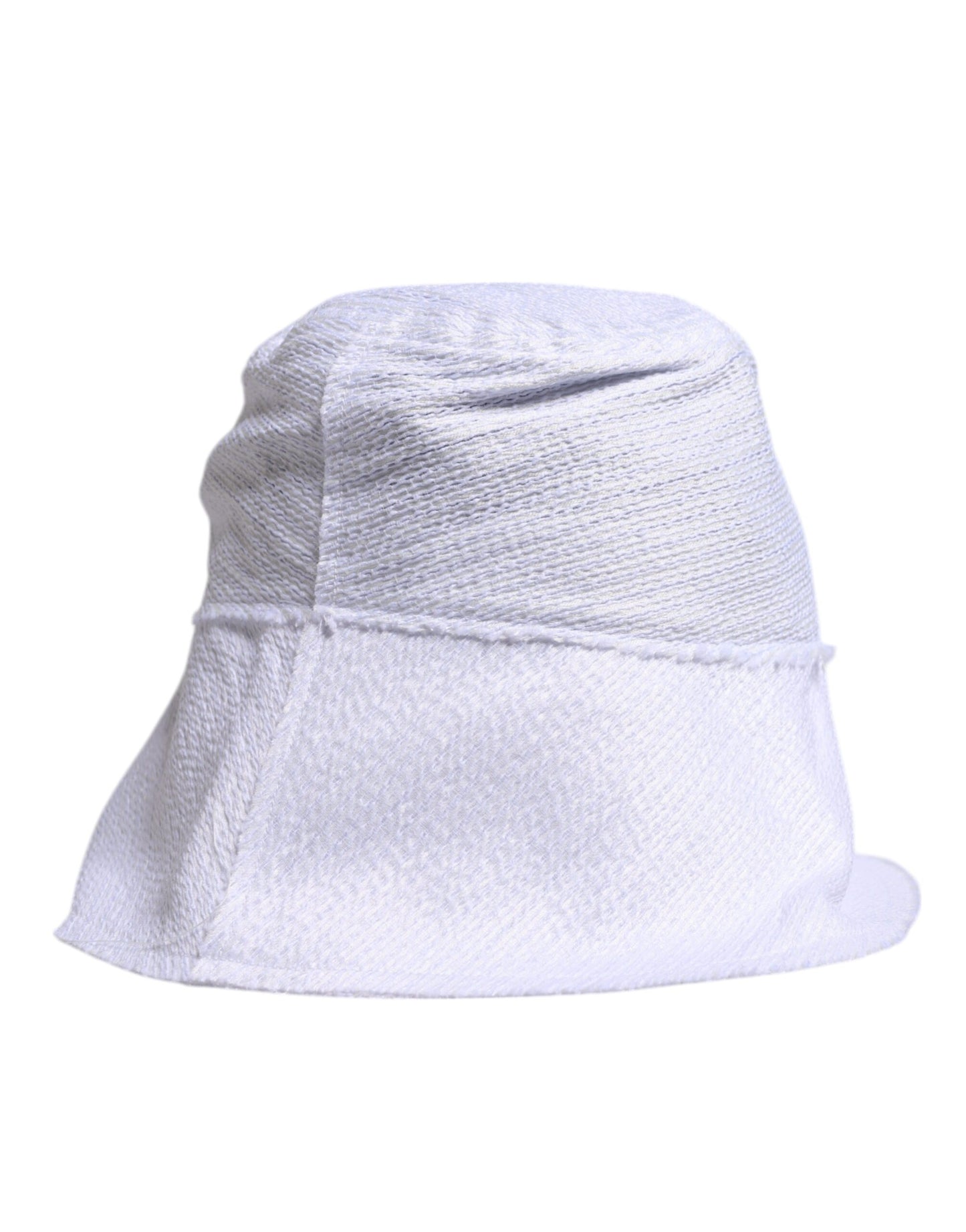 Dolce & Gabbana White Polyester Wide Brim Bucket Hat Dolce & Gabbana