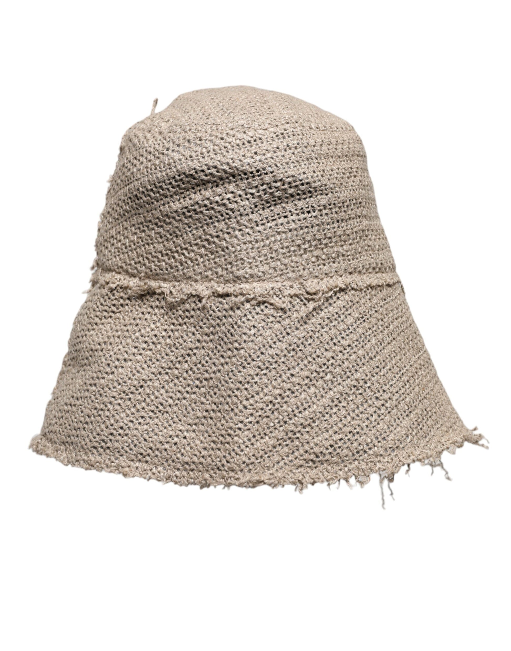 Dolce & Gabbana Beige Linen Wide Brim Bucket Hat Dolce & Gabbana