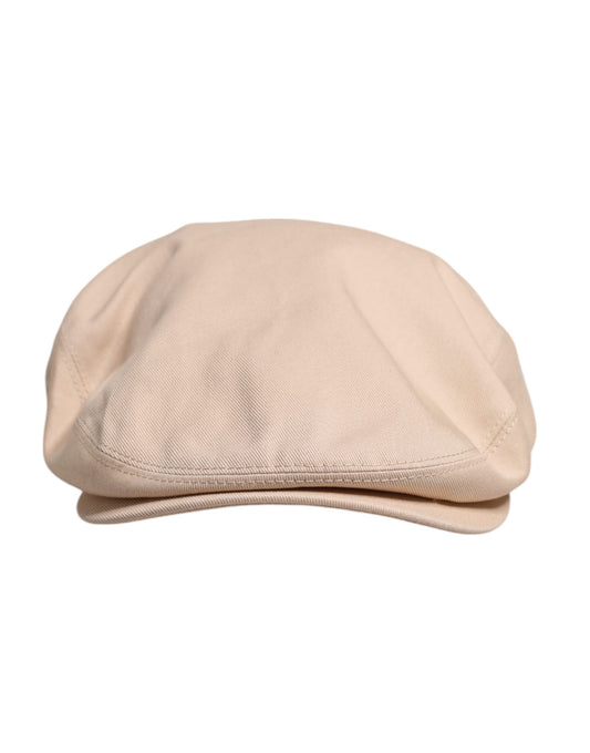 Dolce & Gabbana Beige Cotton Newsboy Capello Cabbie Hat Dolce & Gabbana