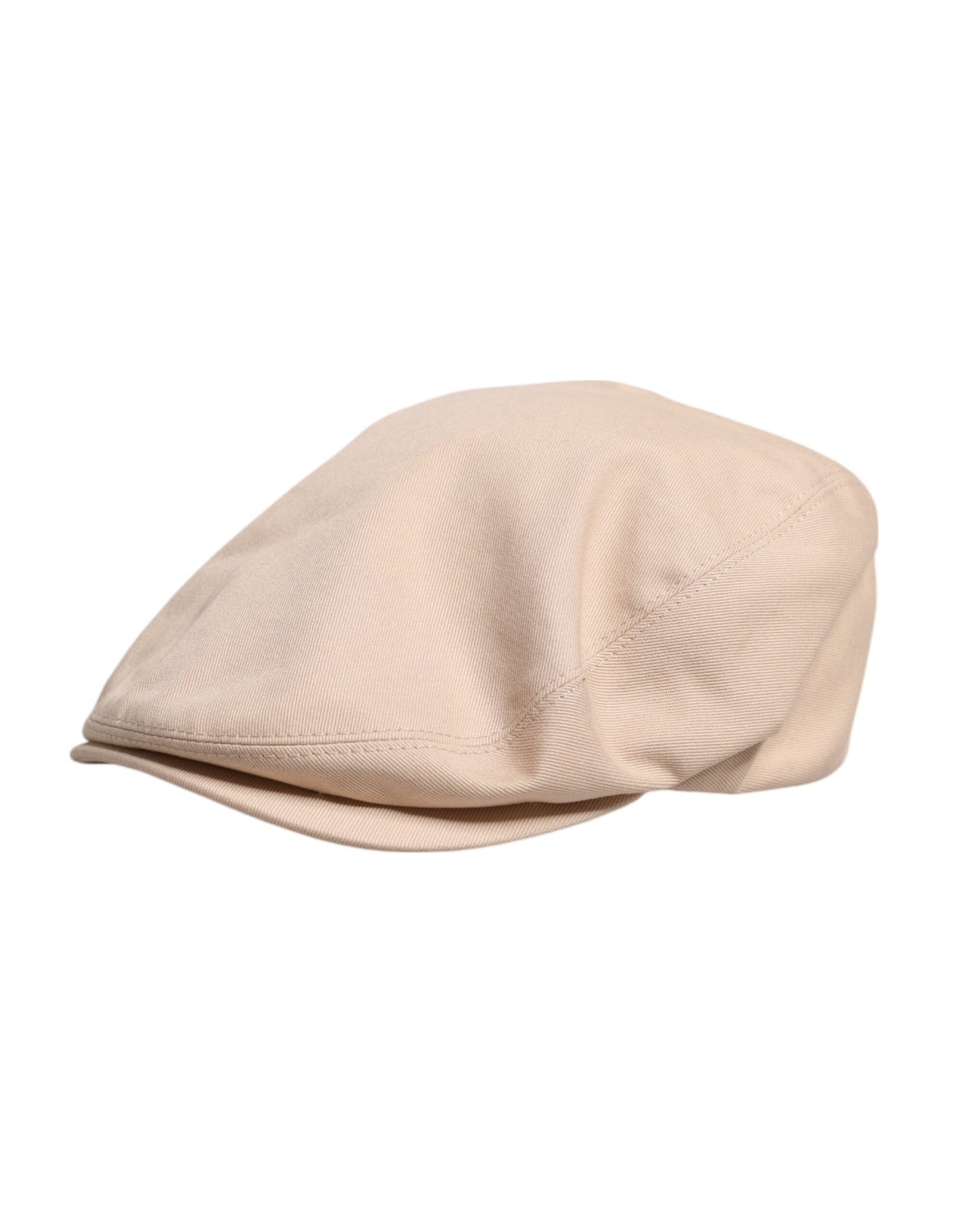 Dolce & Gabbana Beige Cotton Newsboy Capello Cabbie Hat Dolce & Gabbana