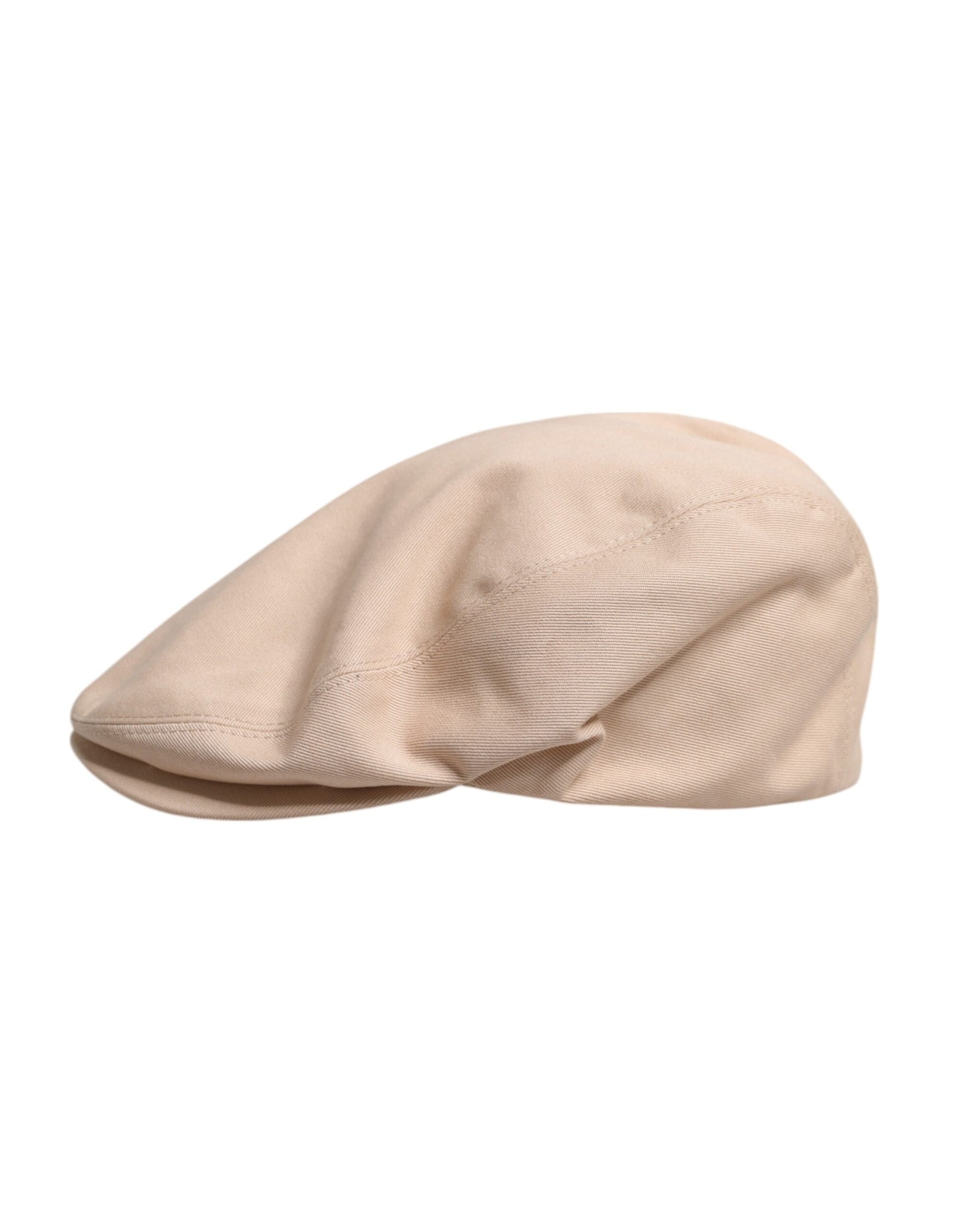 Dolce & Gabbana Beige Cotton Newsboy Capello Cabbie Hat Dolce & Gabbana