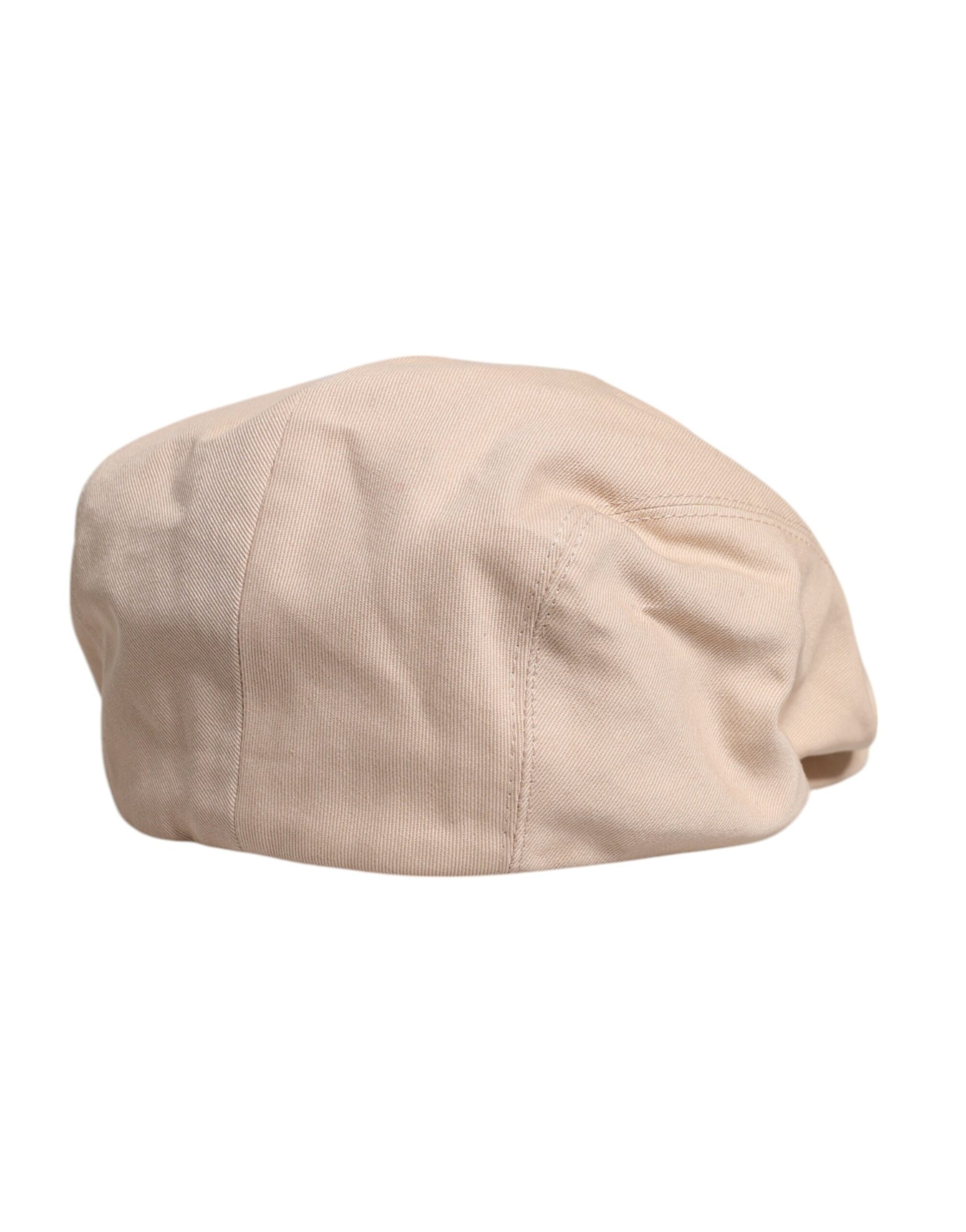 Dolce & Gabbana Beige Cotton Newsboy Capello Cabbie Hat Dolce & Gabbana
