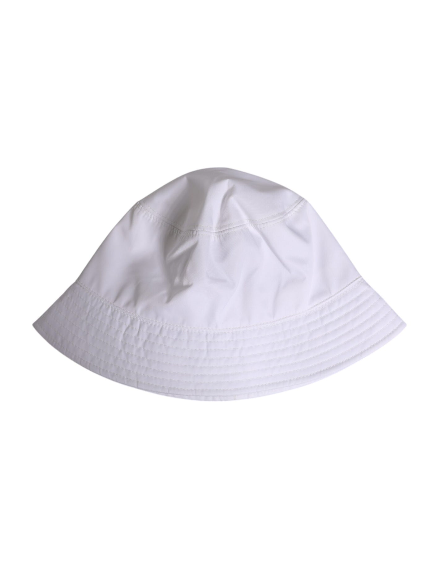Dolce & Gabbana White Cotton Wide Brim Bucket Hat Dolce & Gabbana