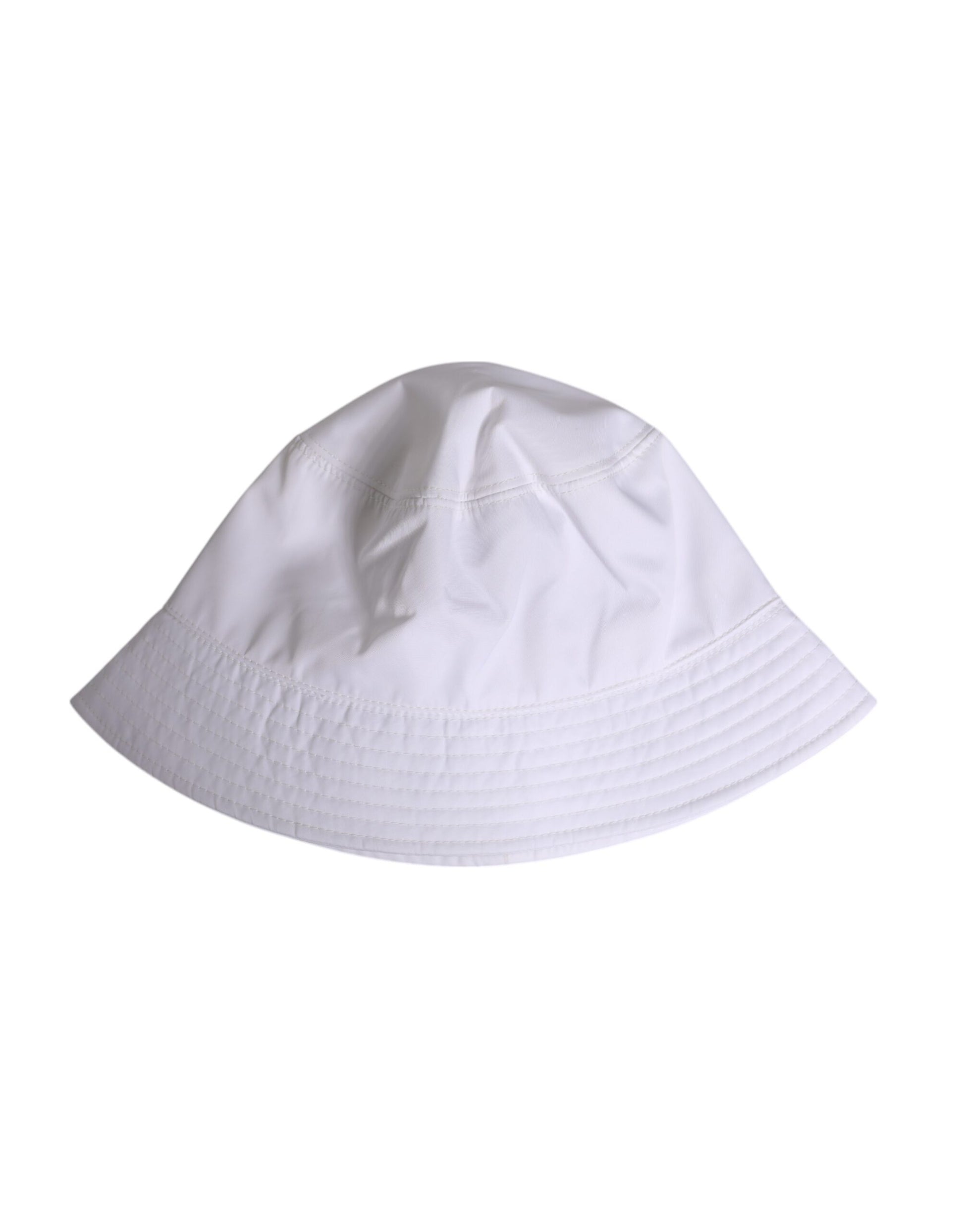 Dolce & Gabbana White Cotton Wide Brim Bucket Hat Dolce & Gabbana
