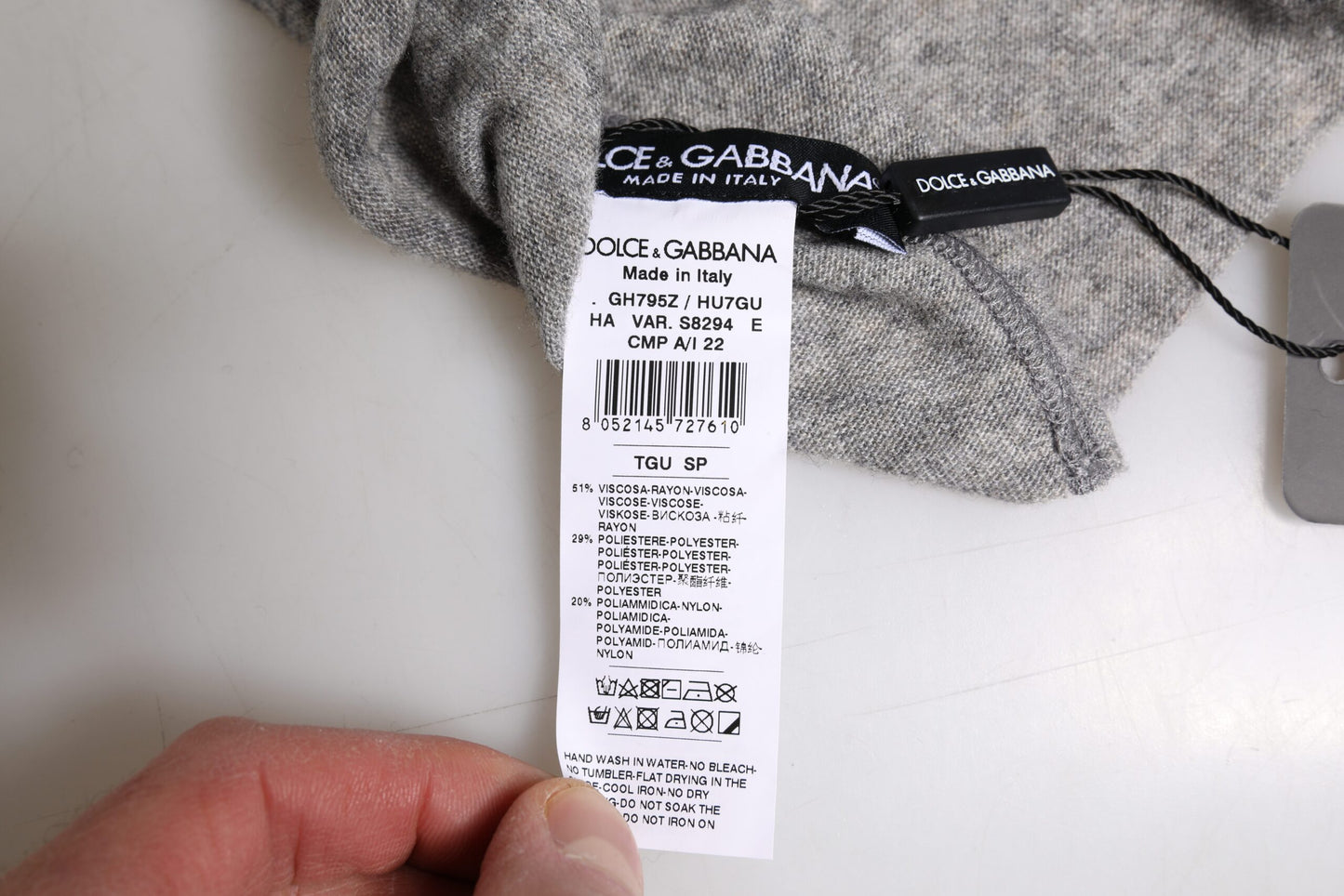 Dolce & Gabbana Gray Viscose Blend Knitted Beanie Cap Dolce & Gabbana