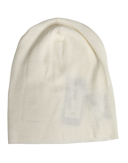 Dolce & Gabbana Beige Wool Blend Knitted Beanie Cap Dolce & Gabbana