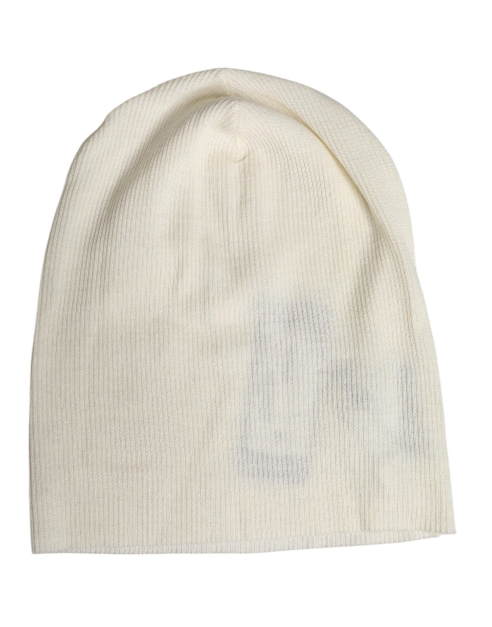 Dolce & Gabbana Beige Wool Blend Knitted Beanie Cap Dolce & Gabbana