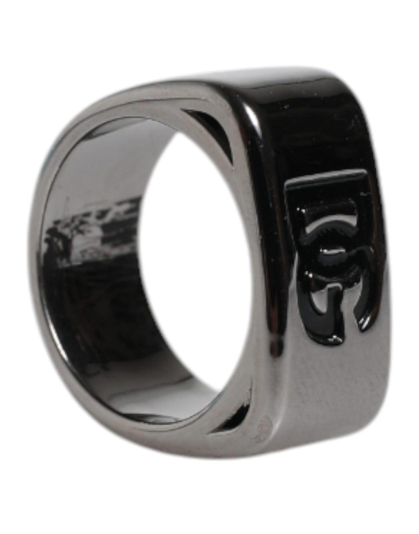 Dolce & Gabbana Silver Tone Brass Anello DG Logo Ring Dolce & Gabbana