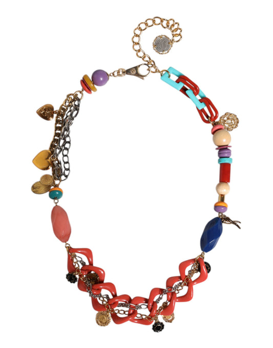 Dolce & Gabbana Multicolor Embellished Waist Chain Belt Dolce & Gabbana