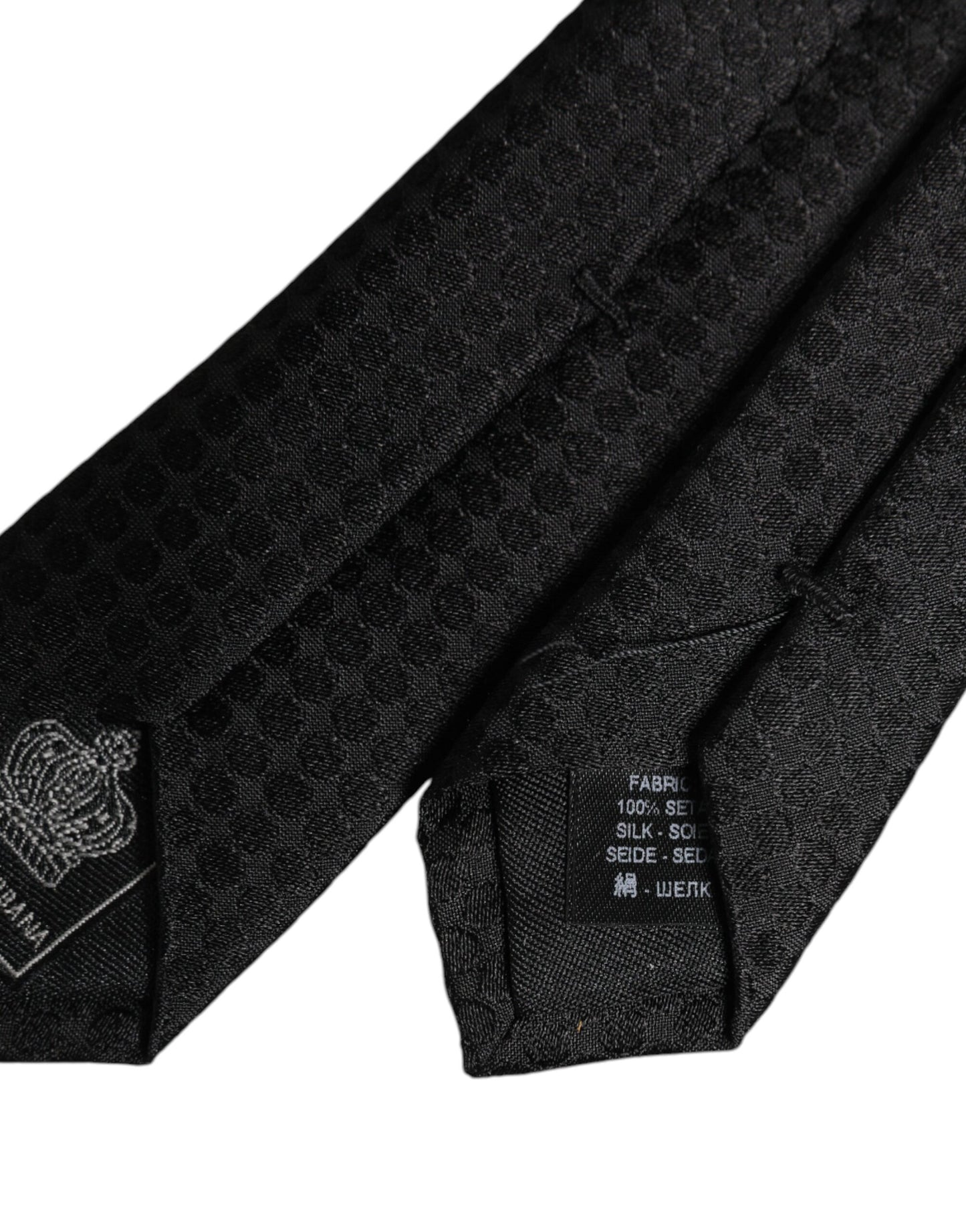 Dolce & Gabbana Black Circles Silk Adjustable Necktie Tie Dolce & Gabbana