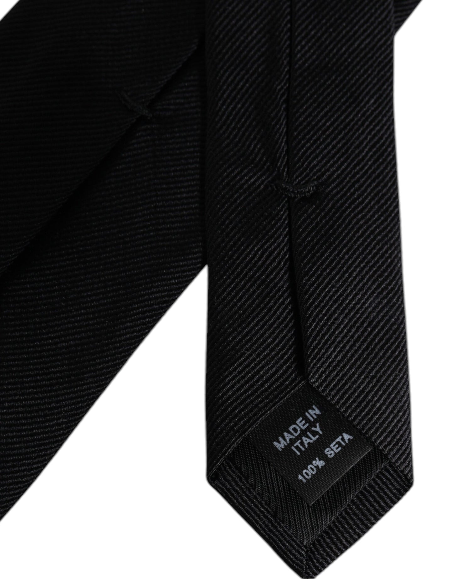 Dolce & Gabbana Black Solid Silk Adjustable Necktie Tie Dolce & Gabbana