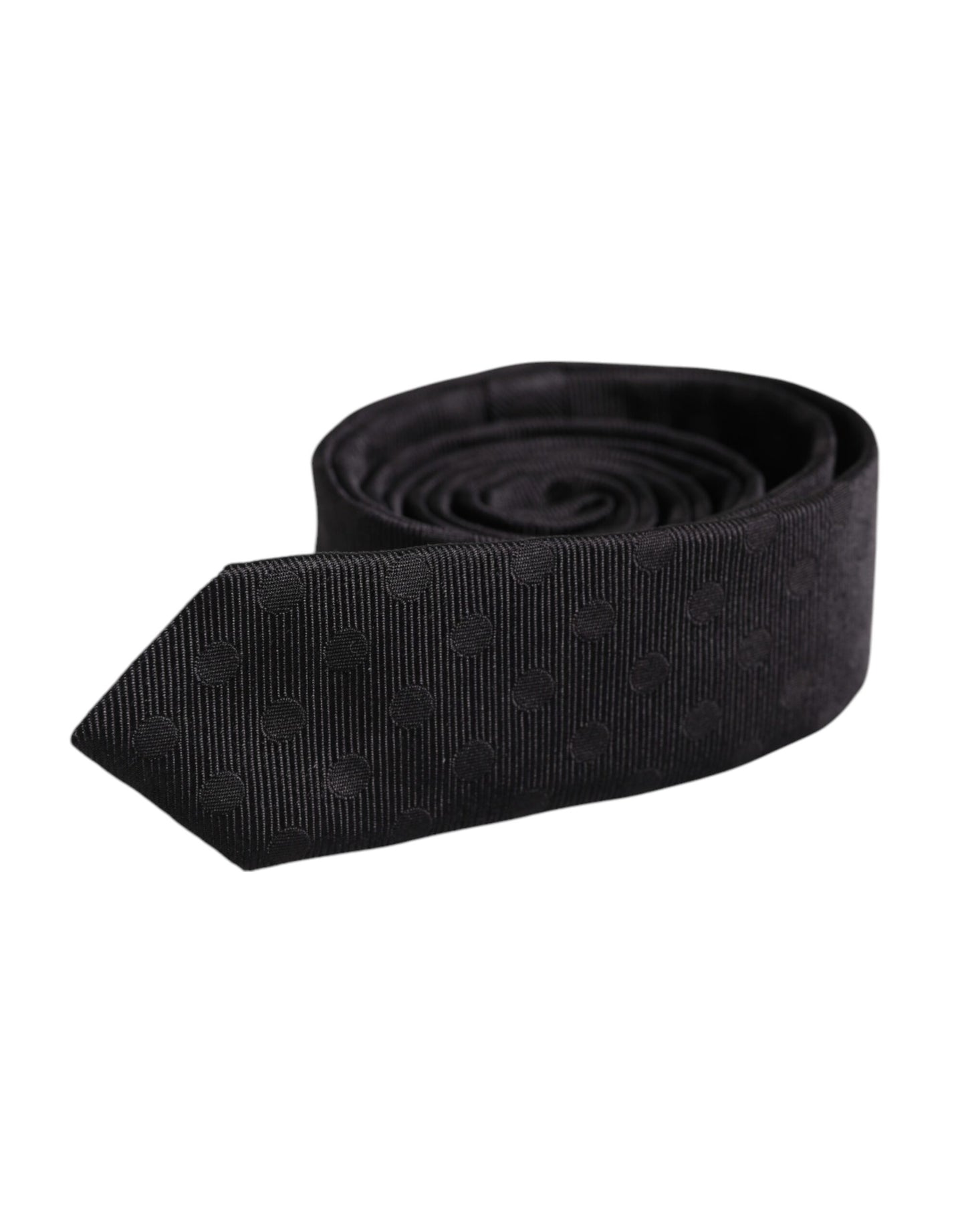 Dolce & Gabbana Black Circles Silk Adjustable Necktie Tie Dolce & Gabbana