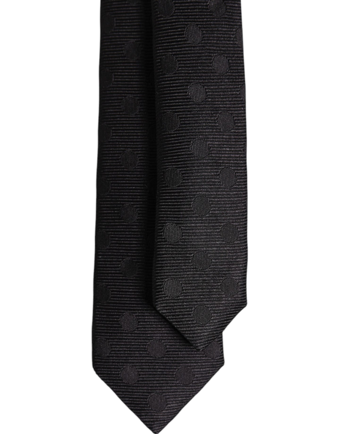Dolce & Gabbana Black Circles Silk Adjustable Necktie Tie Dolce & Gabbana