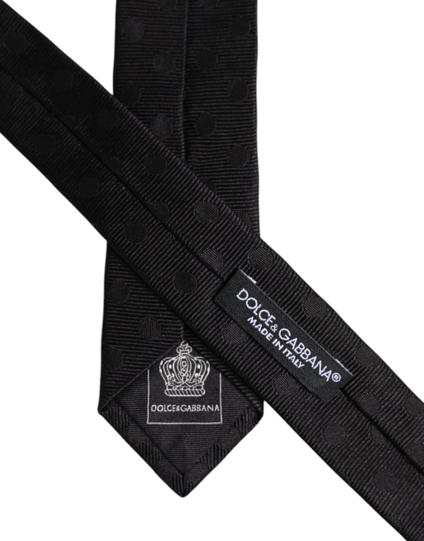 Dolce & Gabbana Black Circles Silk Adjustable Necktie Tie Dolce & Gabbana