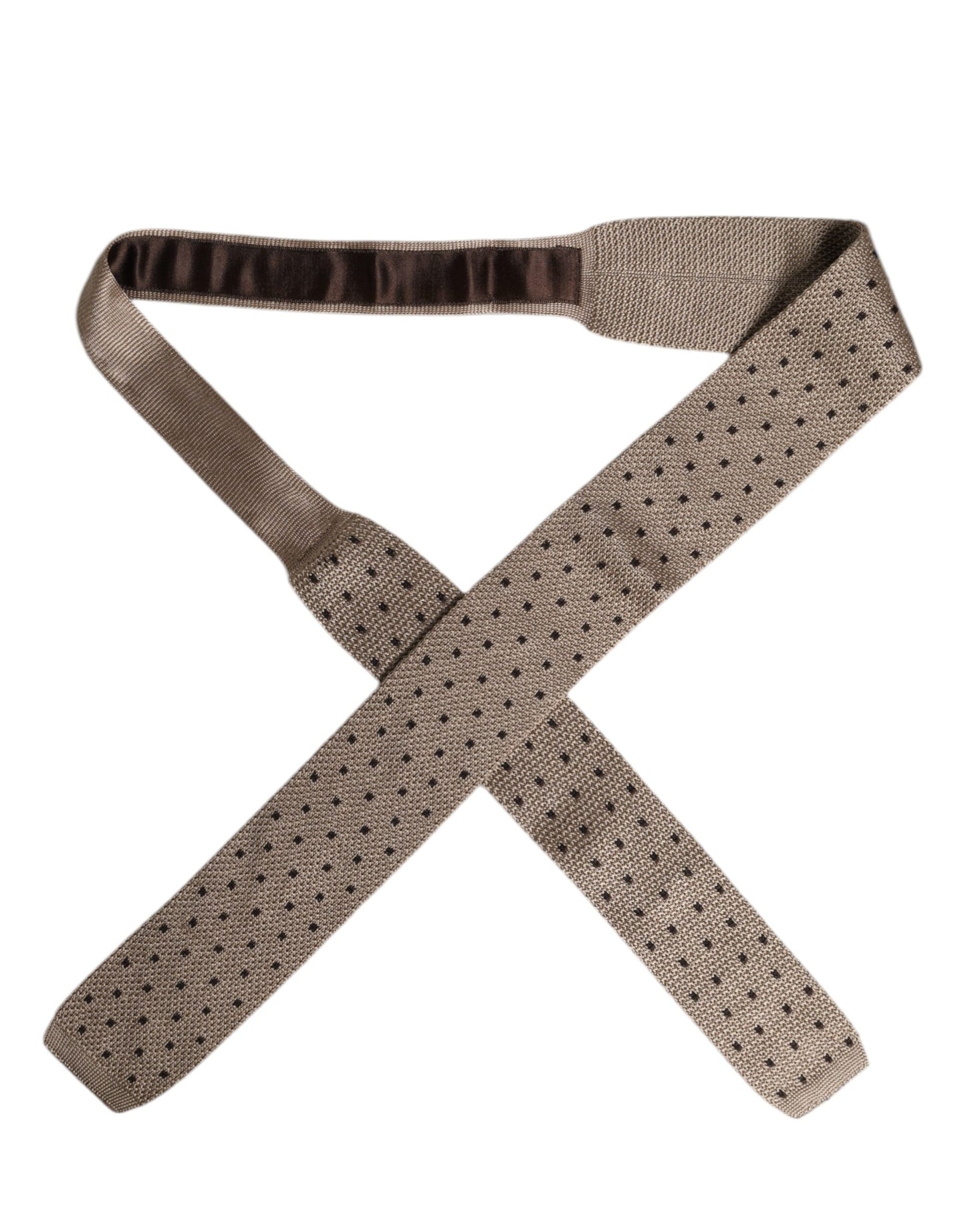 Dolce & Gabbana Beige Polka Dot Silk Adjustable Necktie Tie Dolce & Gabbana