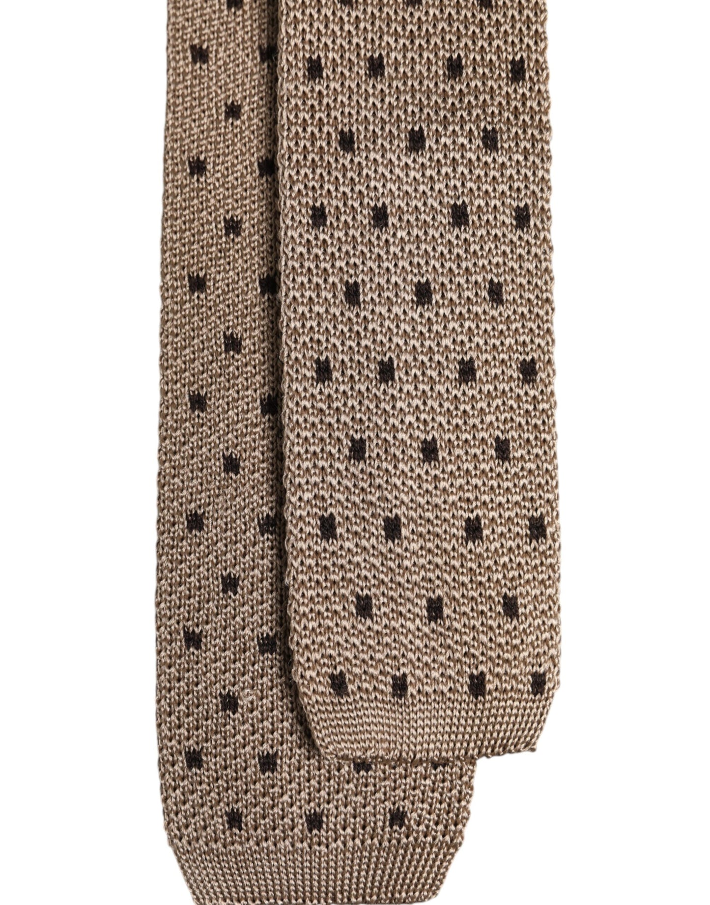 Dolce & Gabbana Beige Polka Dot Silk Adjustable Necktie Tie Dolce & Gabbana