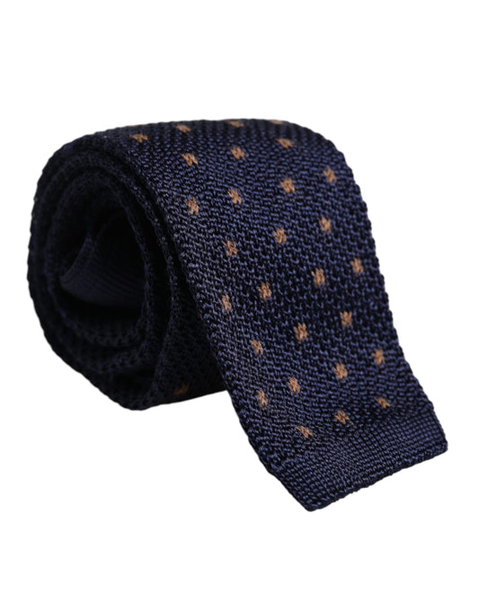 Dolce & Gabbana Blue Polka Dot Silk Adjustable Necktie Tie Dolce & Gabbana