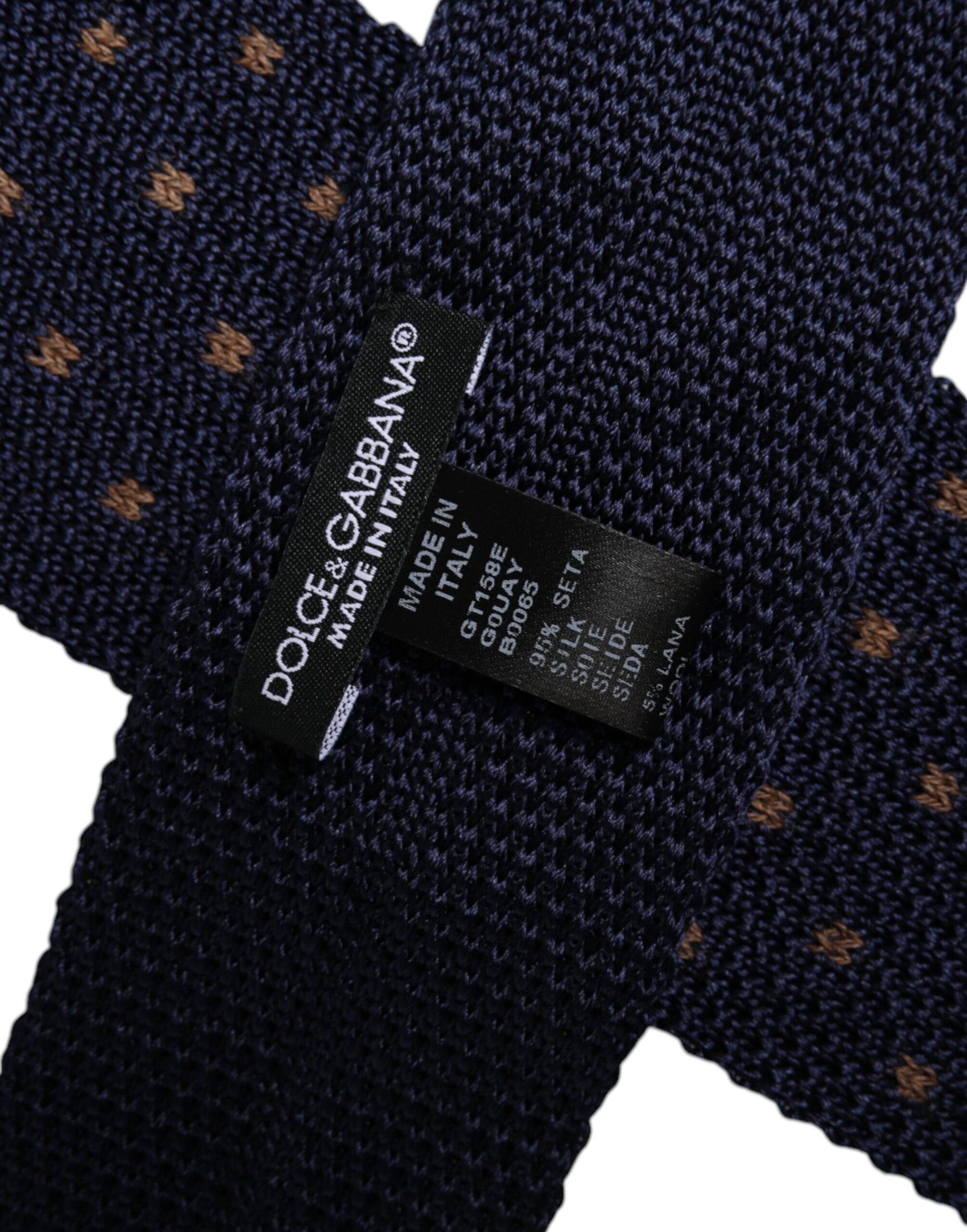 Dolce & Gabbana Blue Polka Dot Silk Adjustable Necktie Tie Dolce & Gabbana