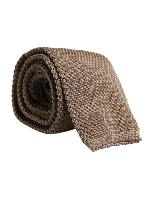 Dolce & Gabbana Brown Silk Adjustable Necktie Tie Dolce & Gabbana