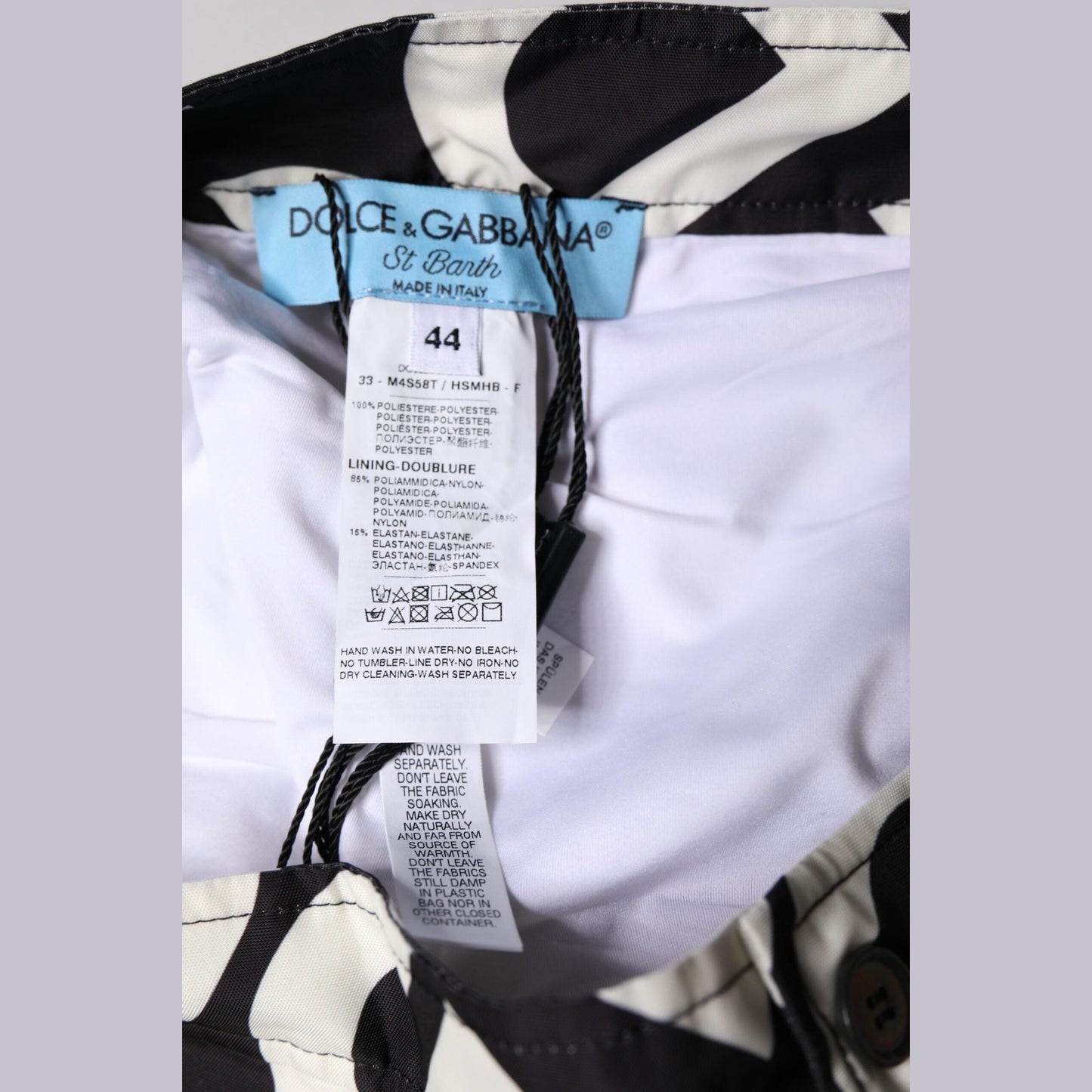Dolce & Gabbana Black White Logo Beachwear Shorts Swimwear