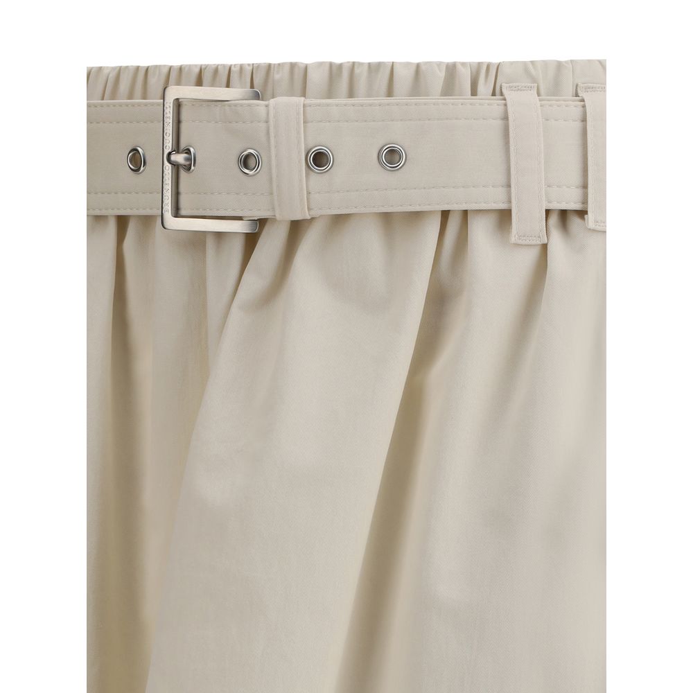 Brunello Cucinelli Cream Wide Long Skirt Brunello Cucinelli