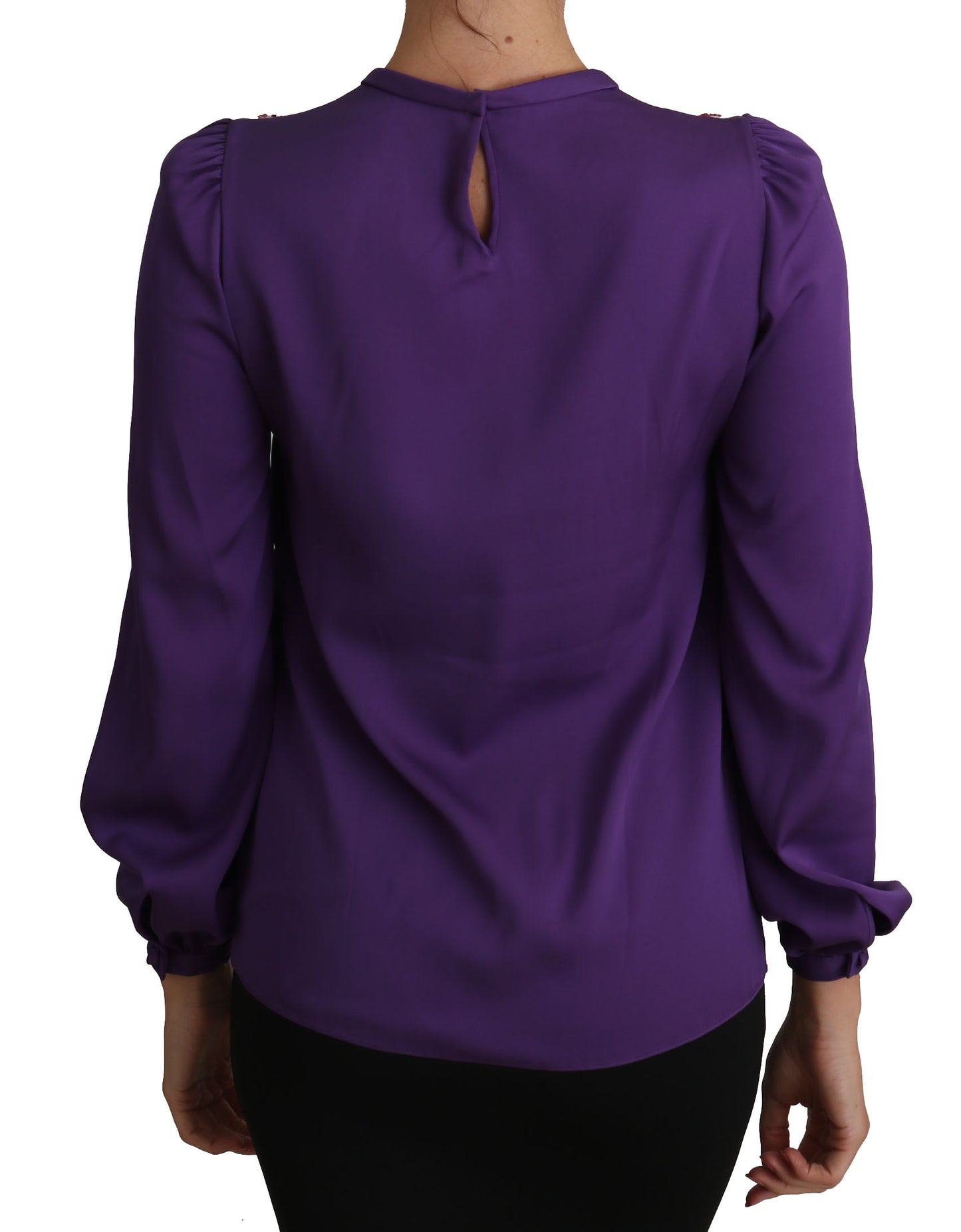 Dolce & Gabbana Purple Blouse Prince Fairy Tale Embellished Top Dolce & Gabbana