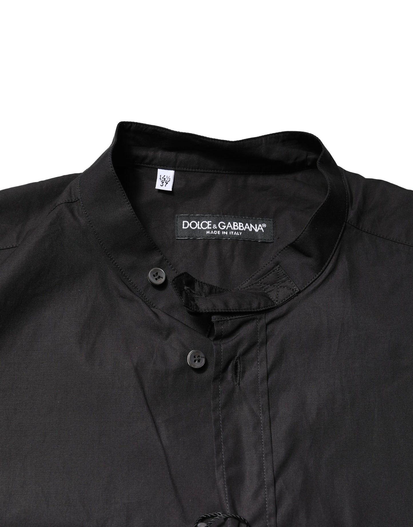 Dolce & Gabbana Black Cotton Button Down Men Casual Shirt Dolce & Gabbana