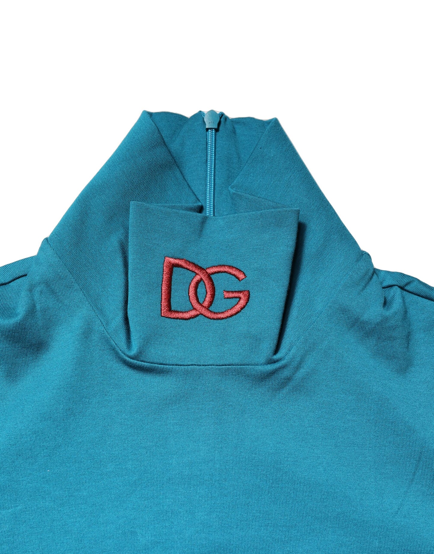 Dolce & Gabbana Blue Cotton Turtleneck Long Sleeves Sweater Dolce & Gabbana