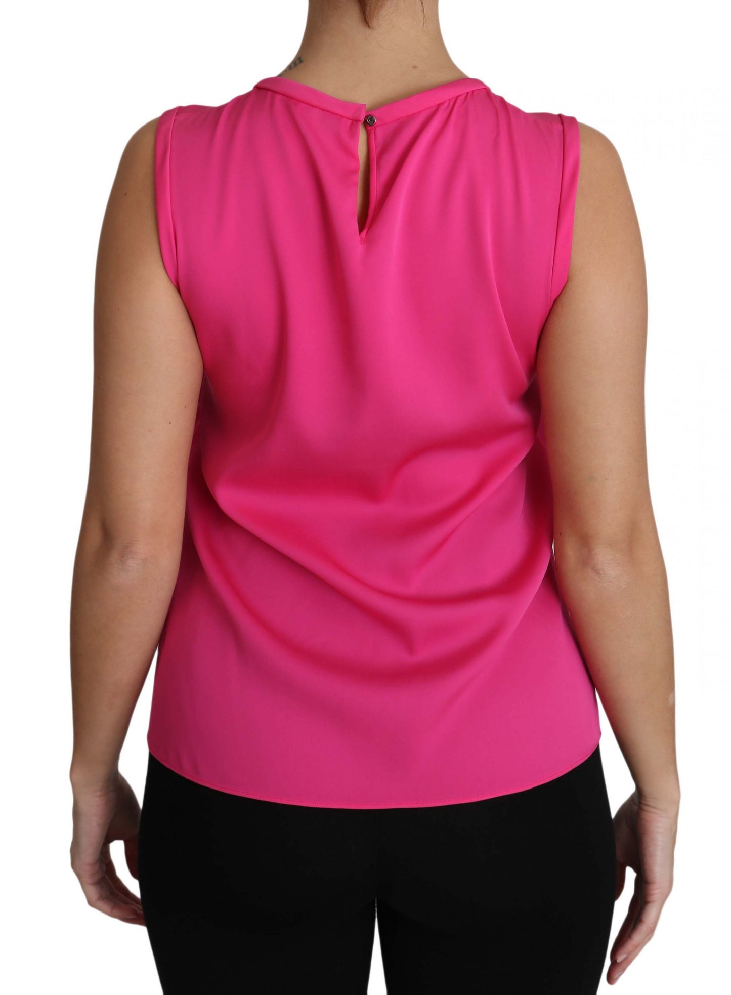 Dolce & Gabbana Pink Family Silk Tank Mama Blouse Top Shirt Dolce & Gabbana