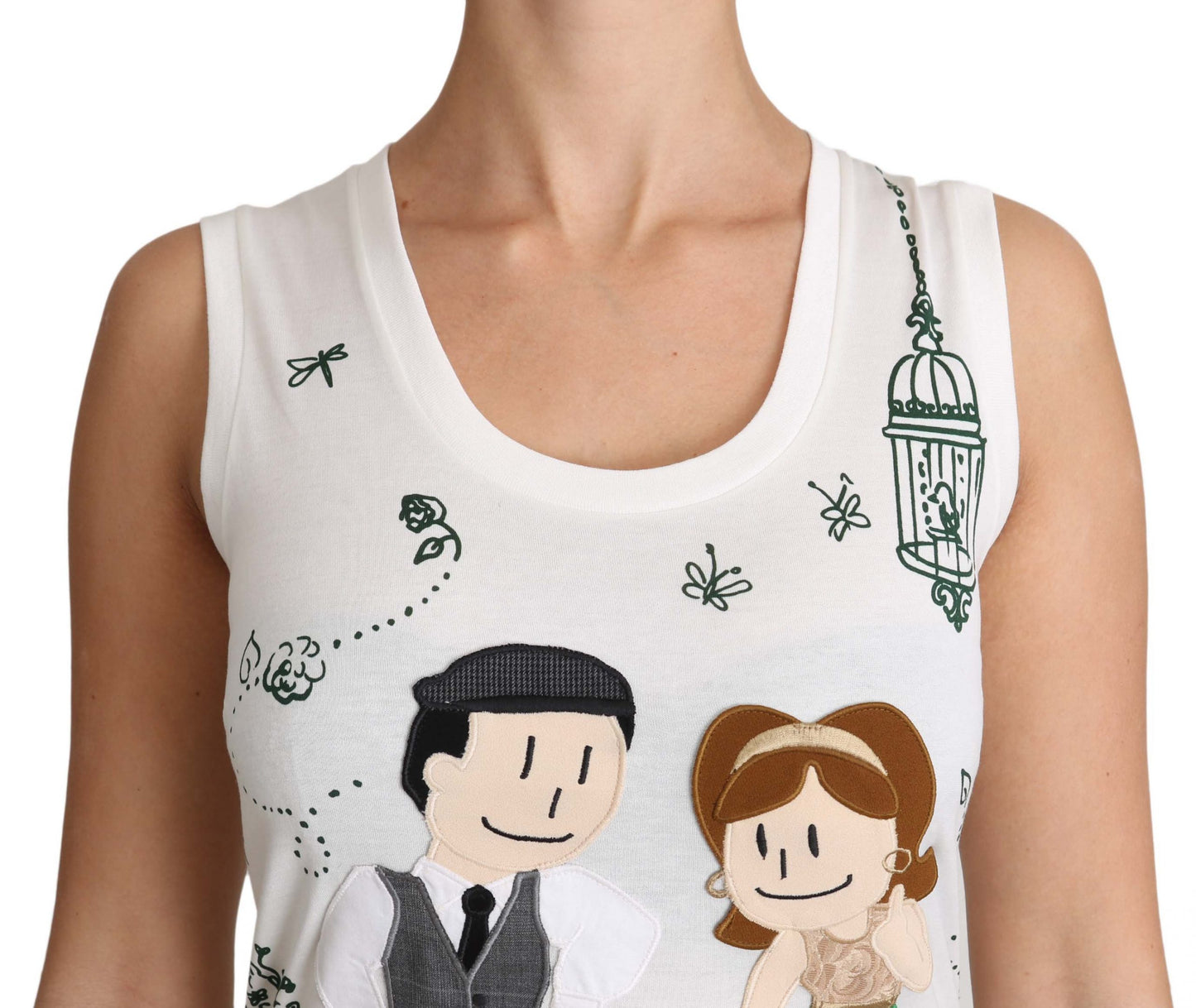 Dolce & Gabbana White Cotton #dgfamily Sleeveless Shirt Tank Top Dolce & Gabbana