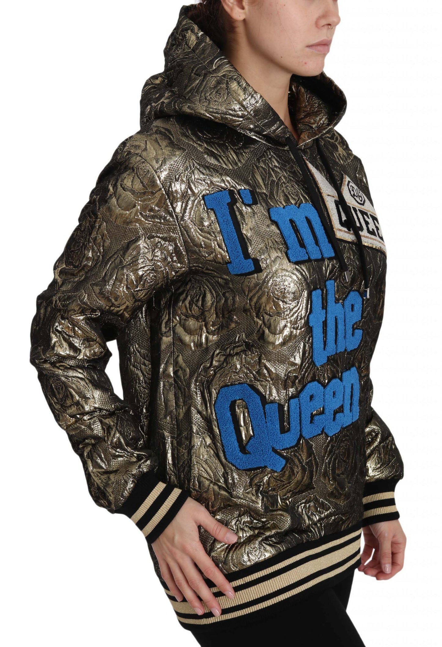 Dolce & Gabbana Im The Queen Jaquard Gold Sweatshirt Hoodie Dolce & Gabbana