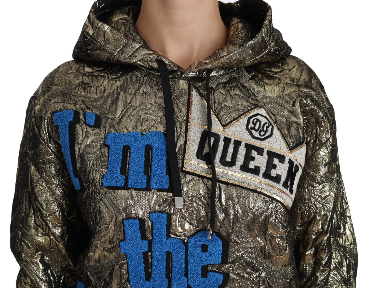 Dolce & Gabbana Im The Queen Jaquard Gold Sweatshirt Hoodie Dolce & Gabbana