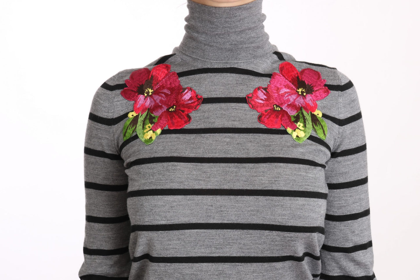 Dolce & Gabbana Gray Cashmere Silk Turtleneck Sweater Dolce & Gabbana