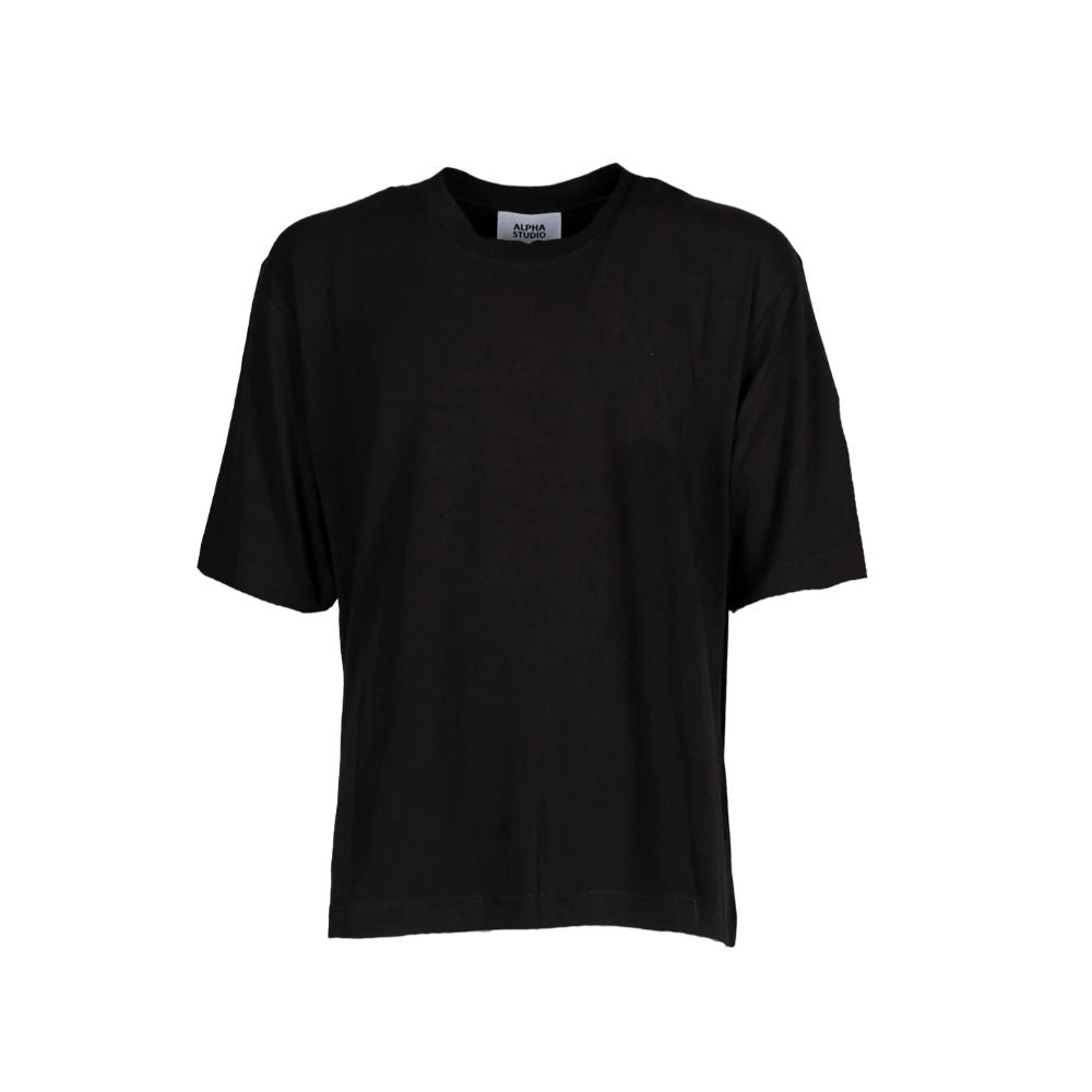 Alpha Studio Black Cotton T-Shirt Alpha Studio