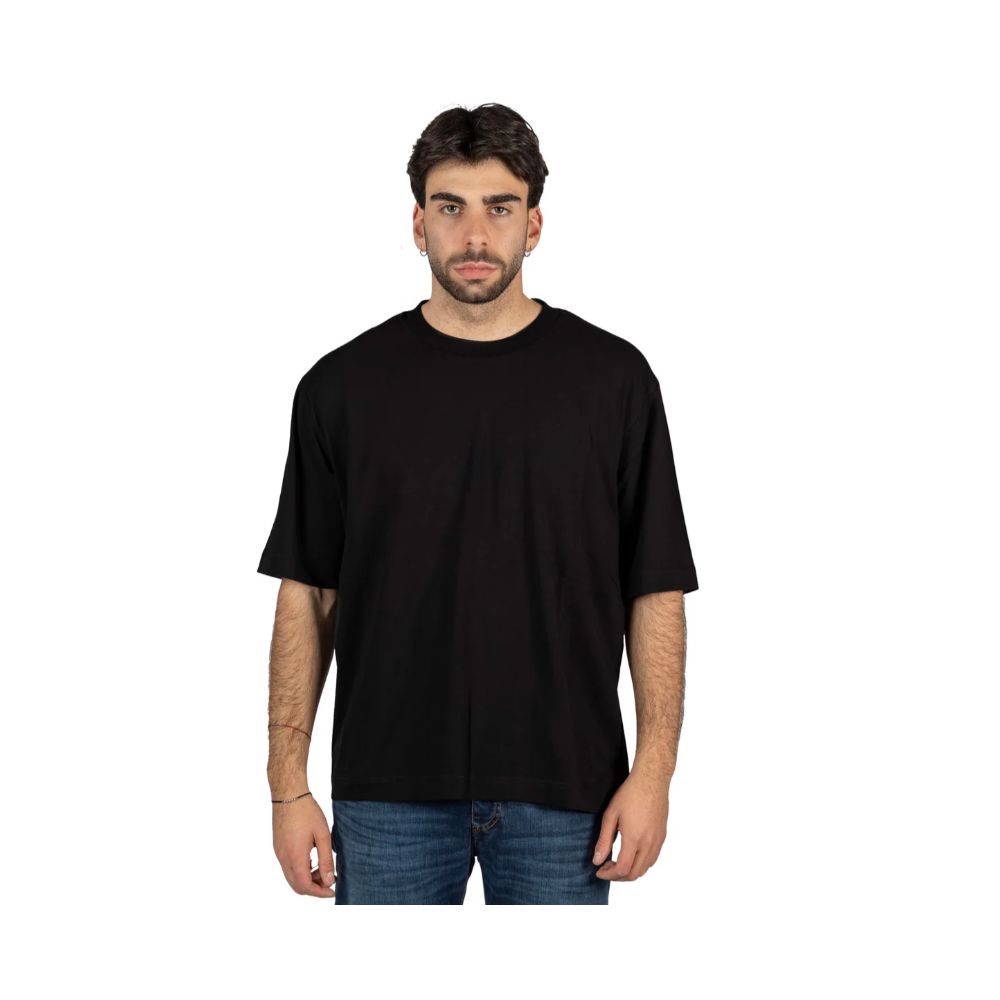 Alpha Studio Black Cotton T-Shirt Alpha Studio