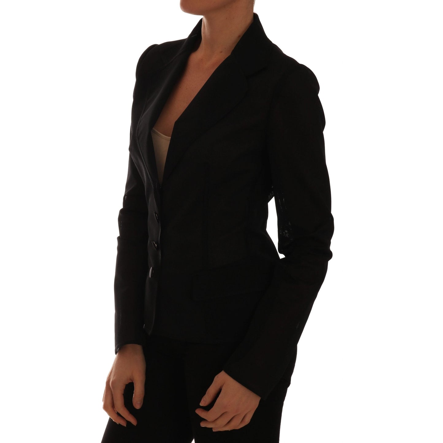 Dolce & Gabbana Black Nylon Net Blazer Jacket