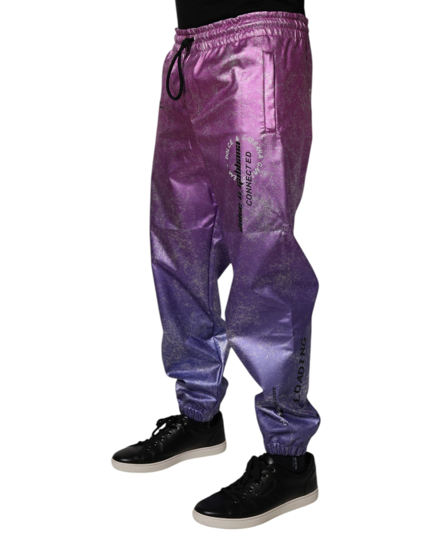 Dolce & Gabbana Pink Purple Two Tone Jogger Sweatpants Pants Dolce & Gabbana