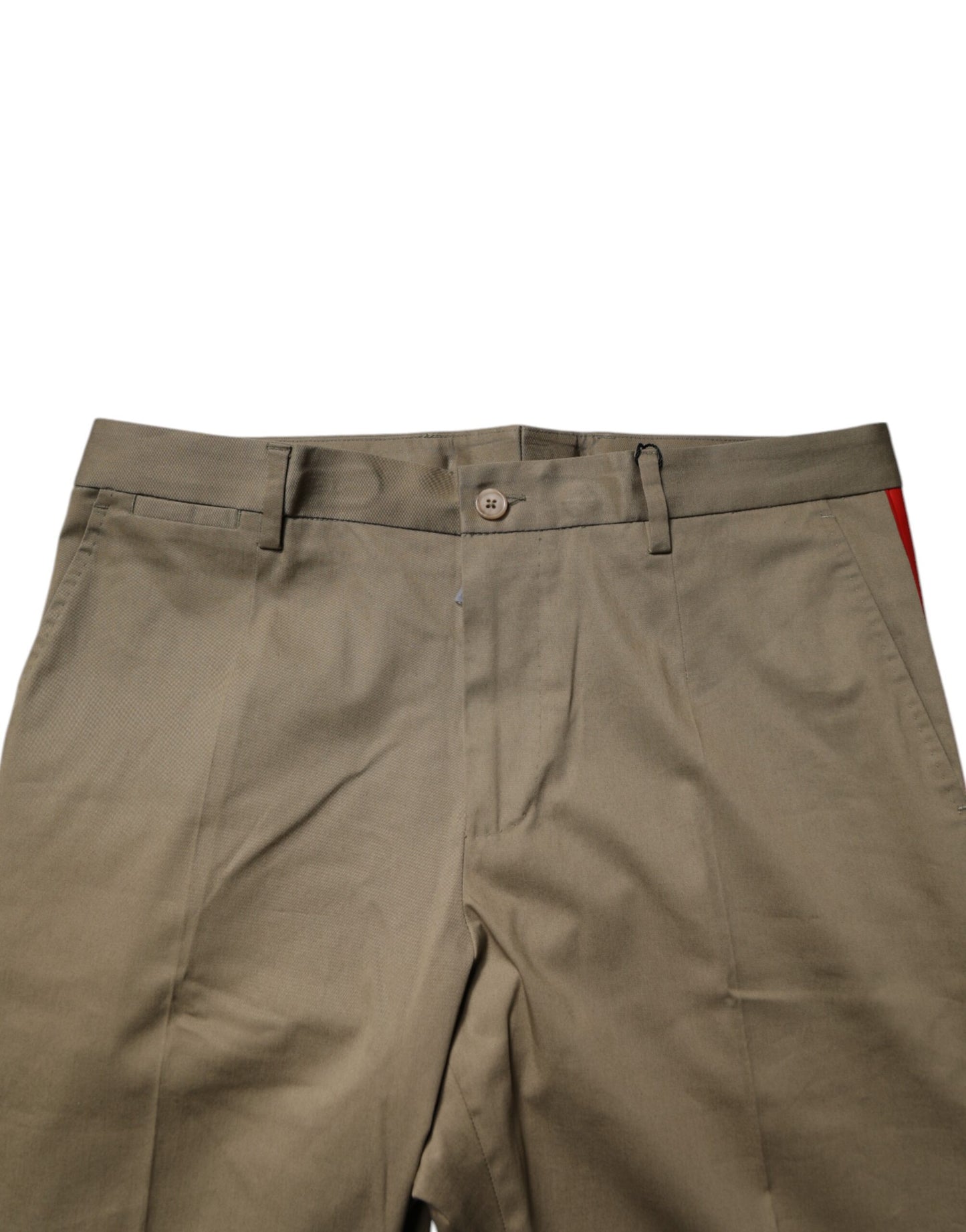 Dolce & Gabbana Dark Khaki Cotton Tapered Pants Dolce & Gabbana