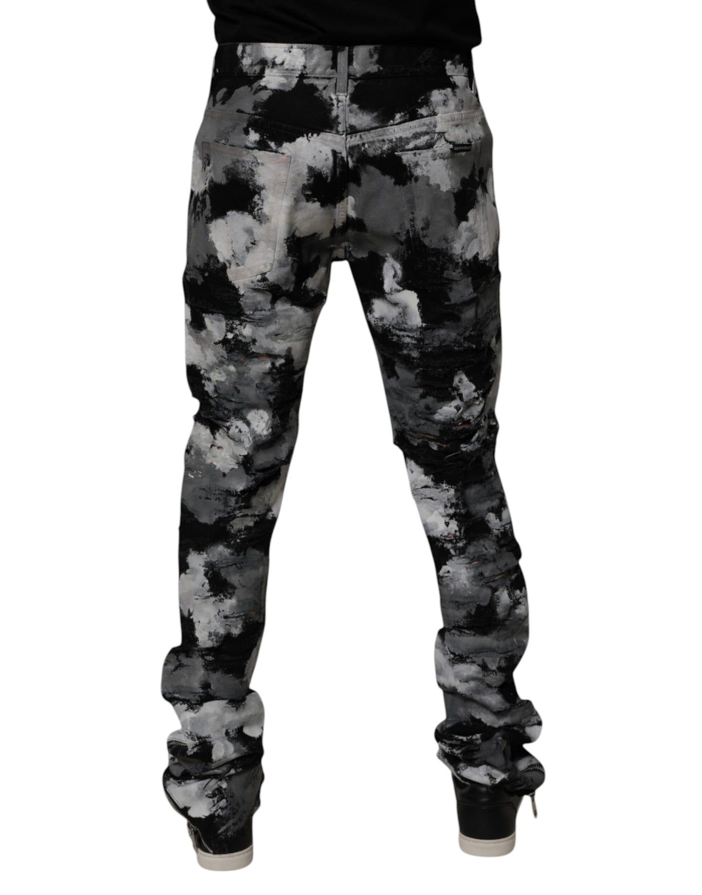 Dolce & Gabbana Multicolor Camouflage Tattered Skinny Denim Jeans Dolce & Gabbana