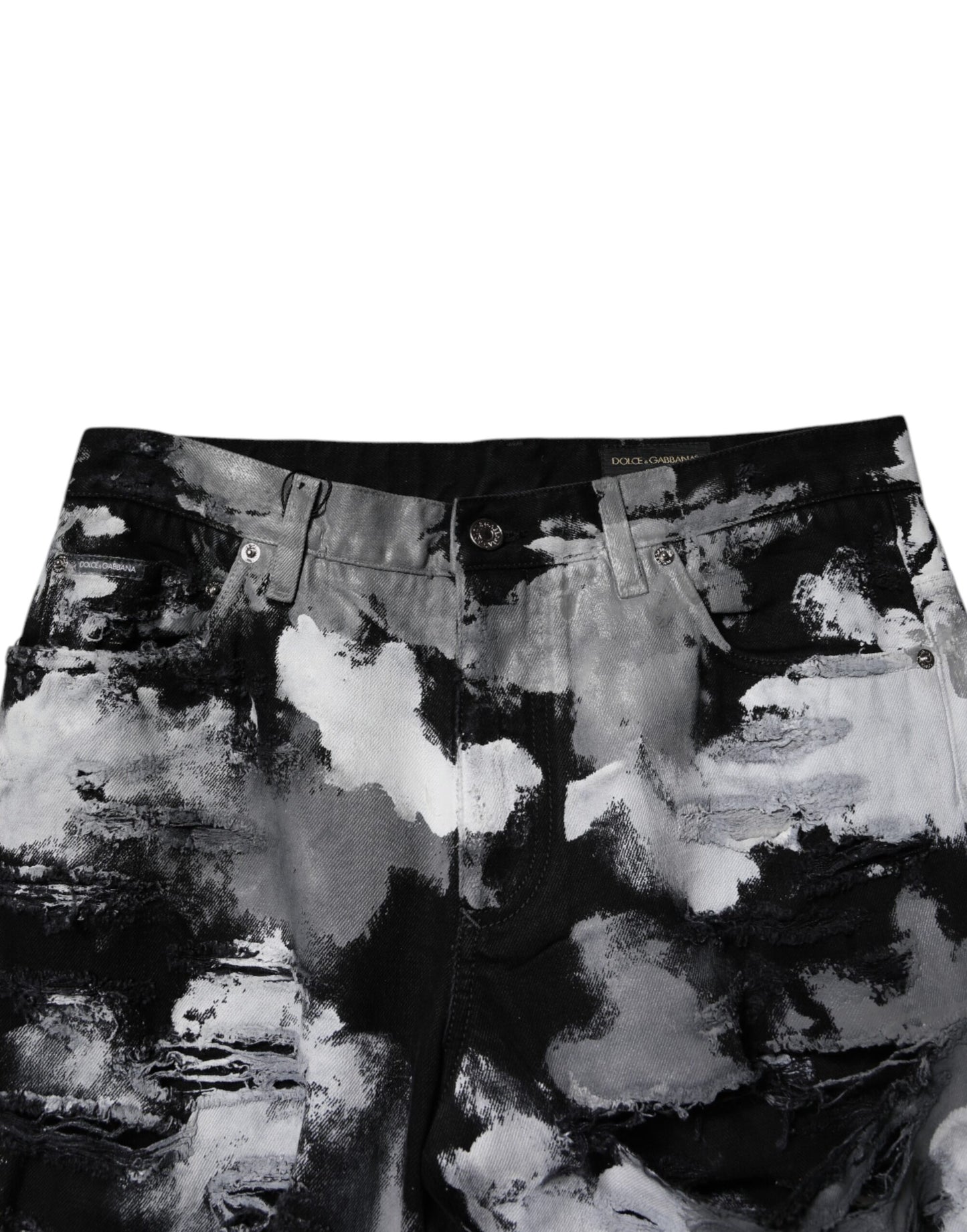 Dolce & Gabbana Multicolor Camouflage Tattered Skinny Denim Jeans Dolce & Gabbana