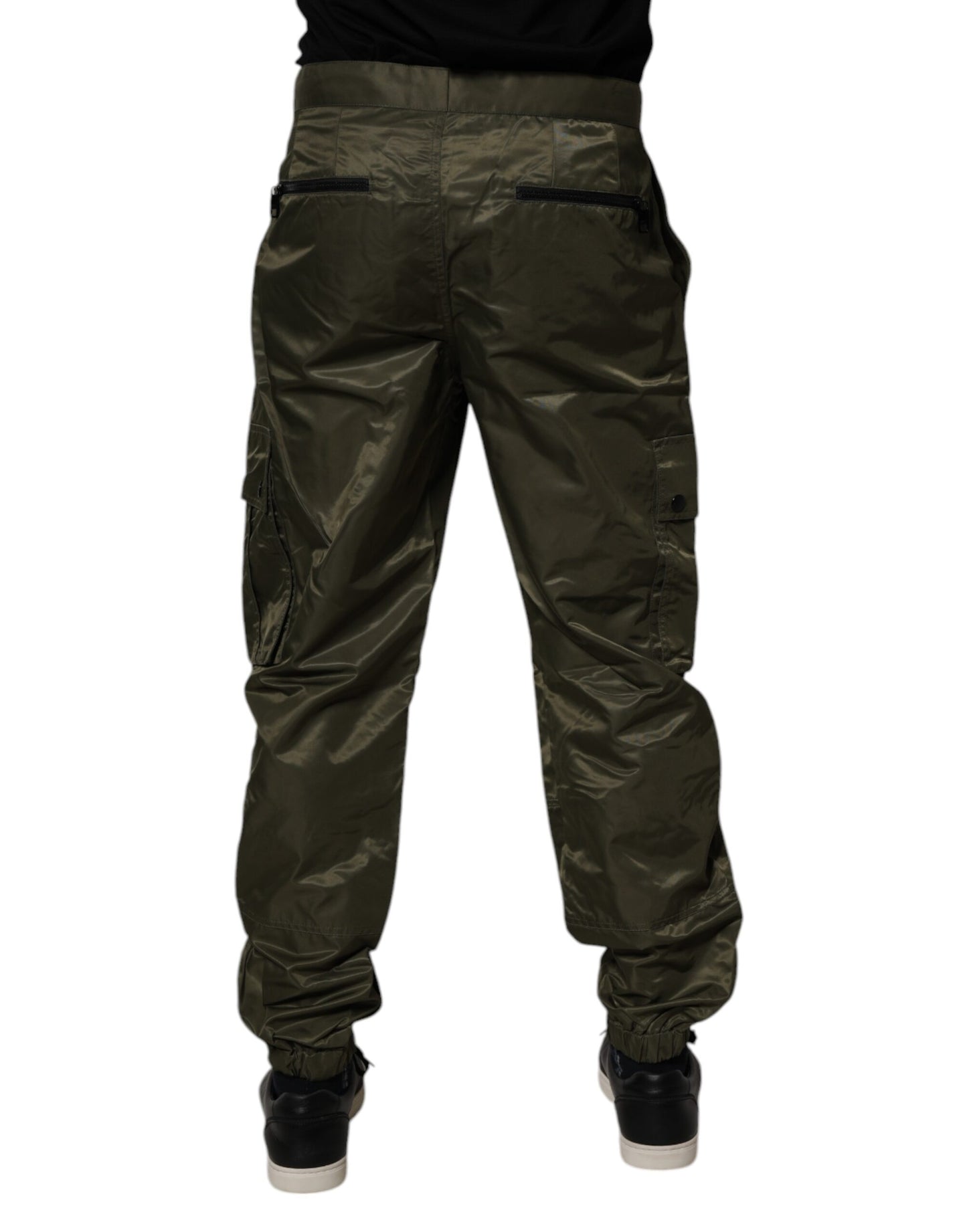 Dolce & Gabbana Dark Green Nylon Cargo Pants Dolce & Gabbana