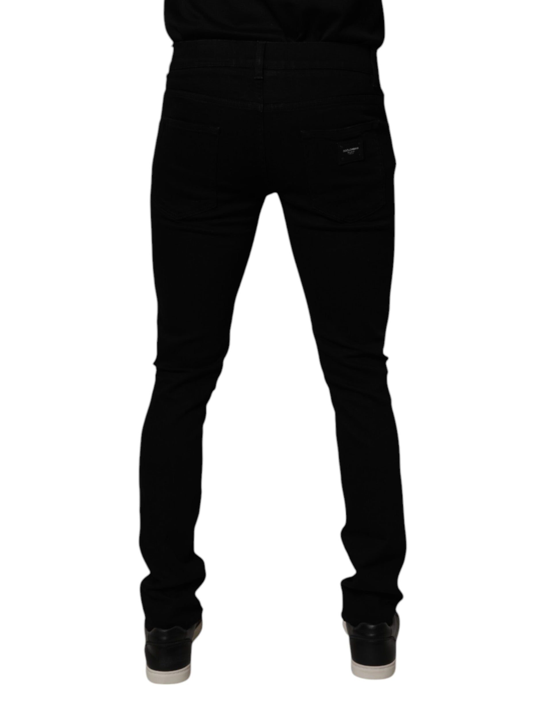 Dolce & Gabbana Black Cotton Stretch Skinny Men Denim Jeans Dolce & Gabbana