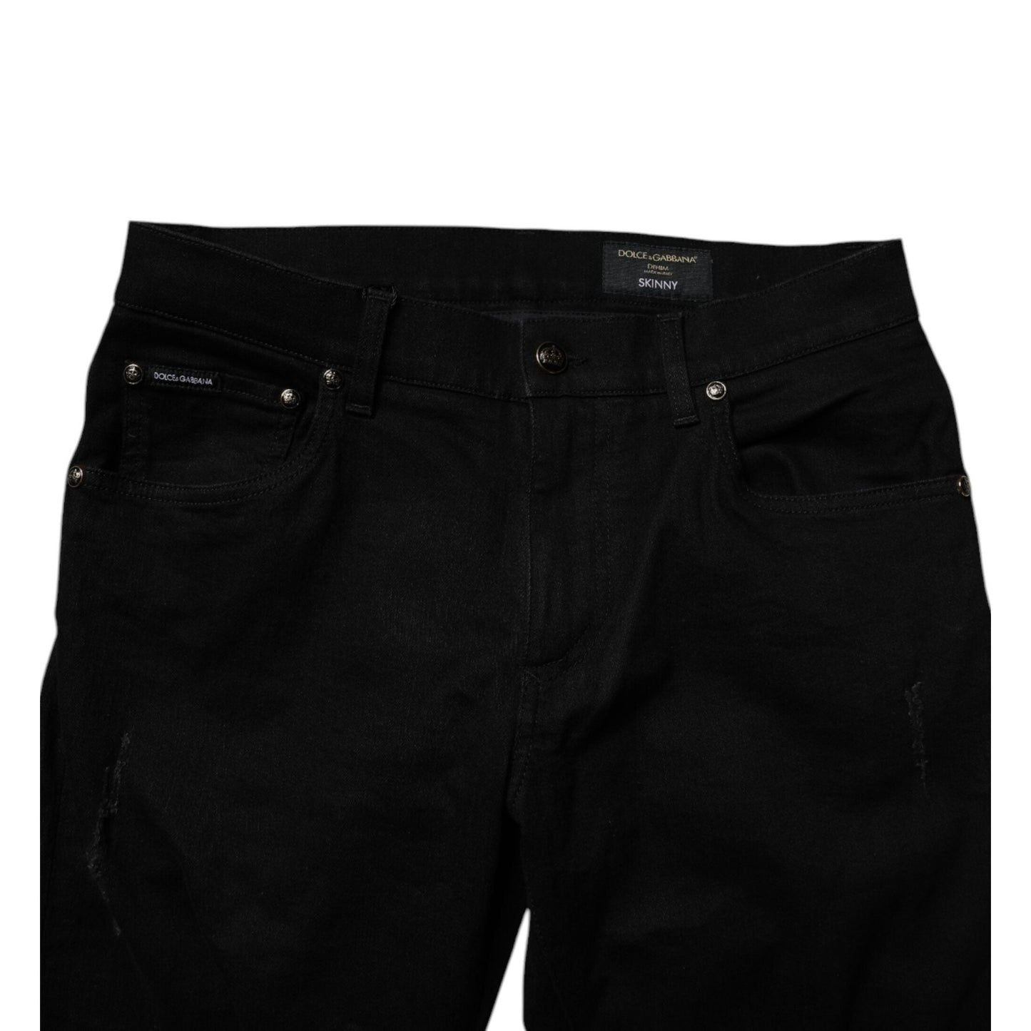 Dolce & Gabbana Black Cotton Stretch Skinny Men Denim Jeans