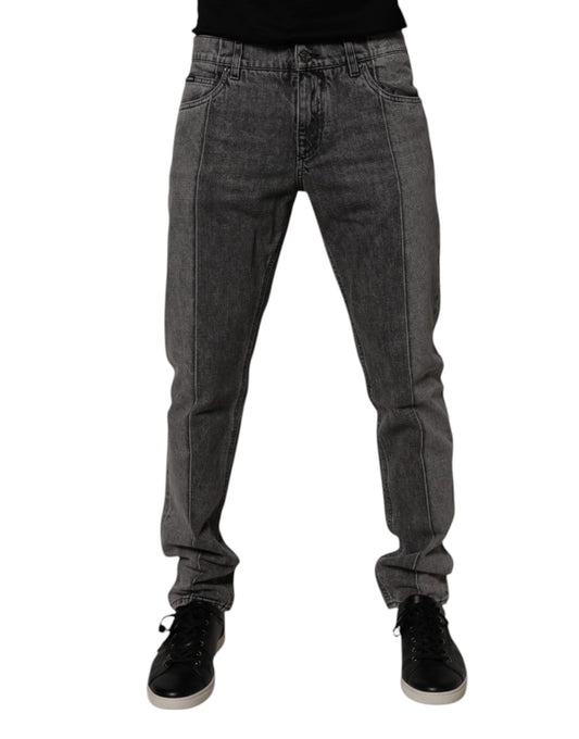 Dolce & Gabbana Two Tone Gray Cotton Denim Jeans Dolce & Gabbana